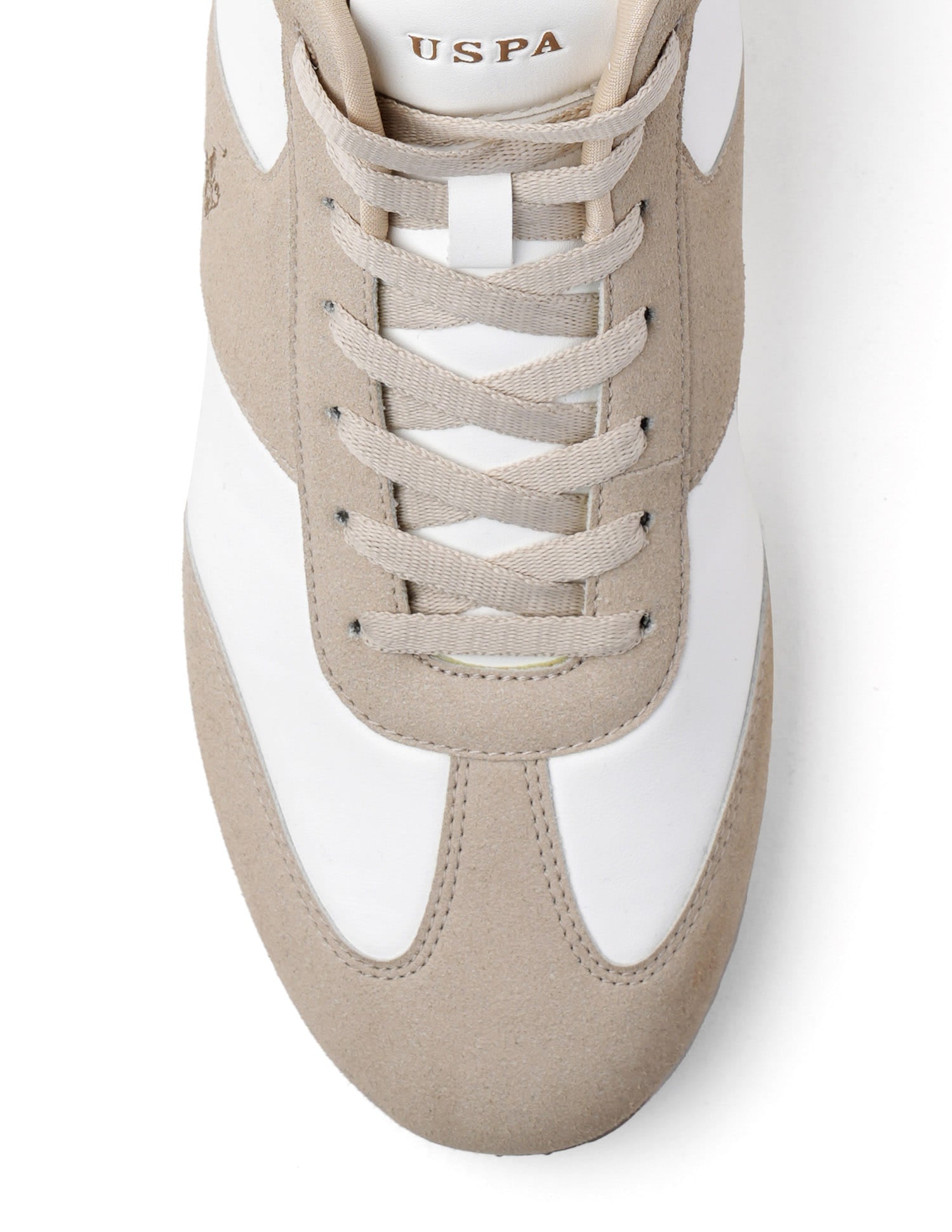 Men Rano Suede Colourblocked Sneakers Beige - U.S. Polo Assn. India | Large