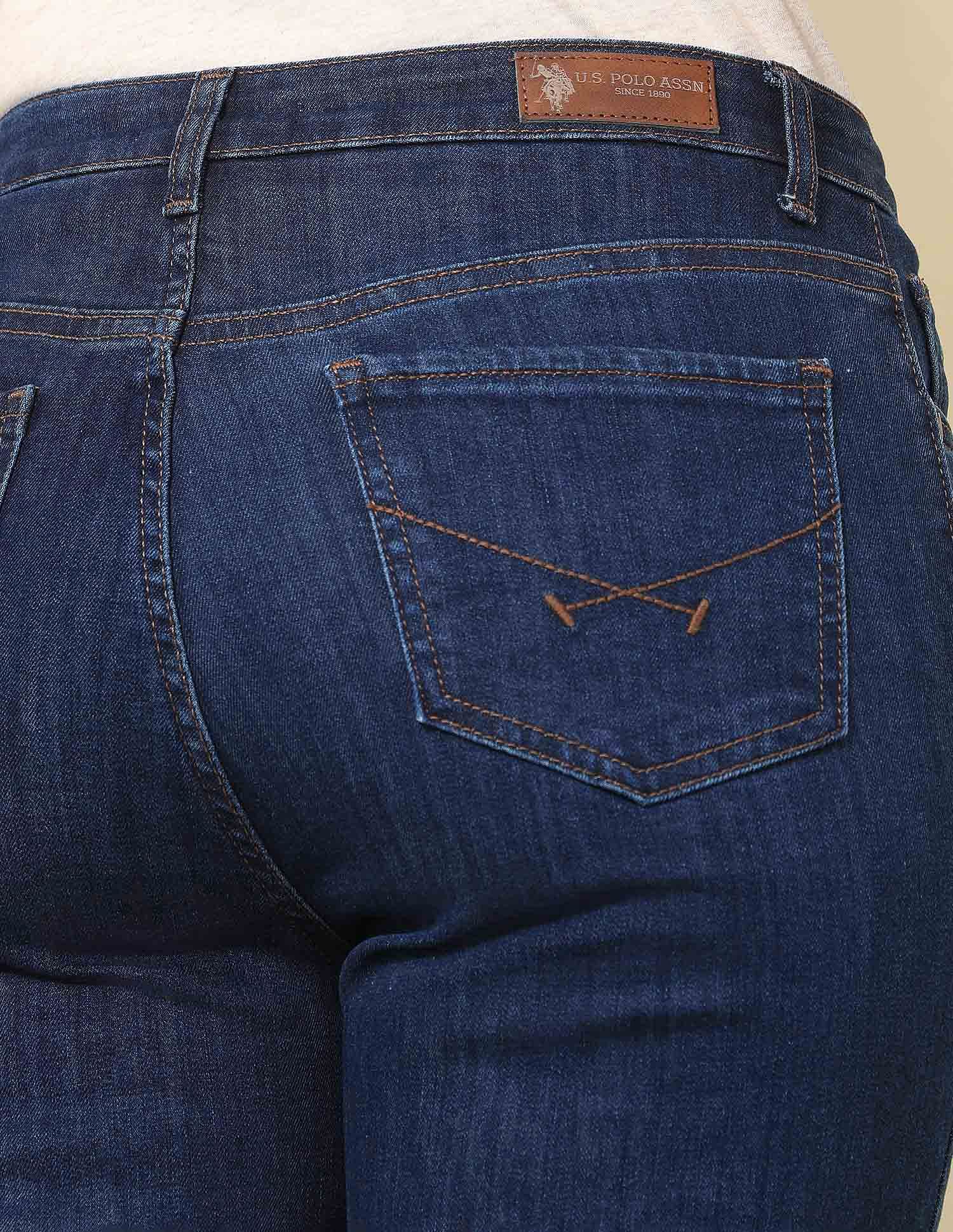 High Rise Bootcut Jeans Dark Blue - U.S. POLO ASSN. | Large