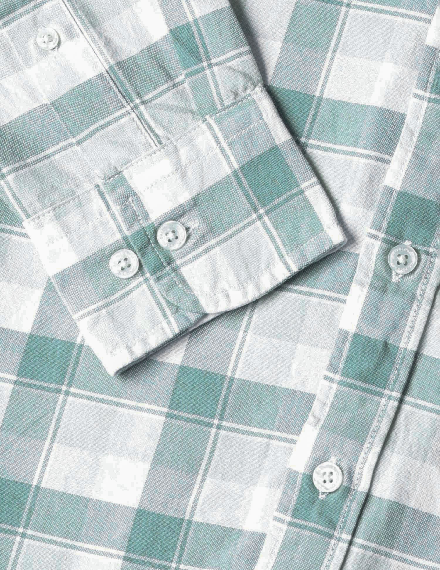 Grid Tattersall Checked Tailored Fit Shirt Light Green - U.S. POLO ASSN. | Large