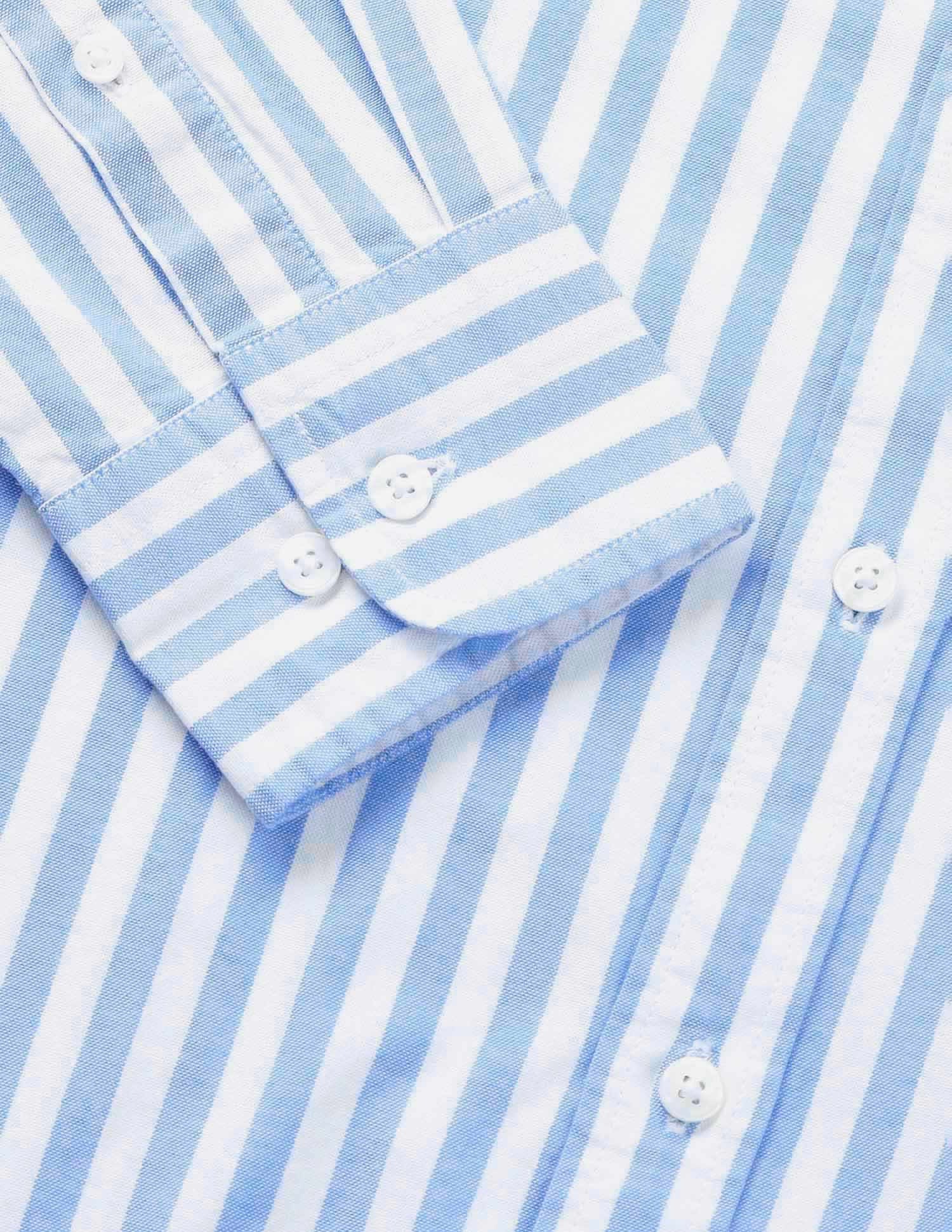 Vertical Striped Oxford Shirt Medium Blue - U.S. Polo Assn. India | Large