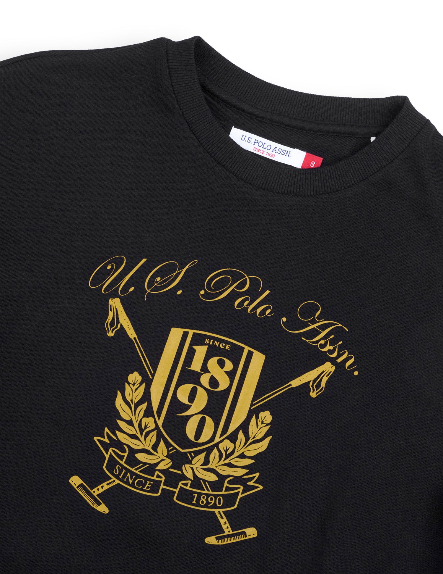 Graphic Brand Pritned Relaxed Fit Sweatshirt Black - U.S. Polo Assn. India | Large