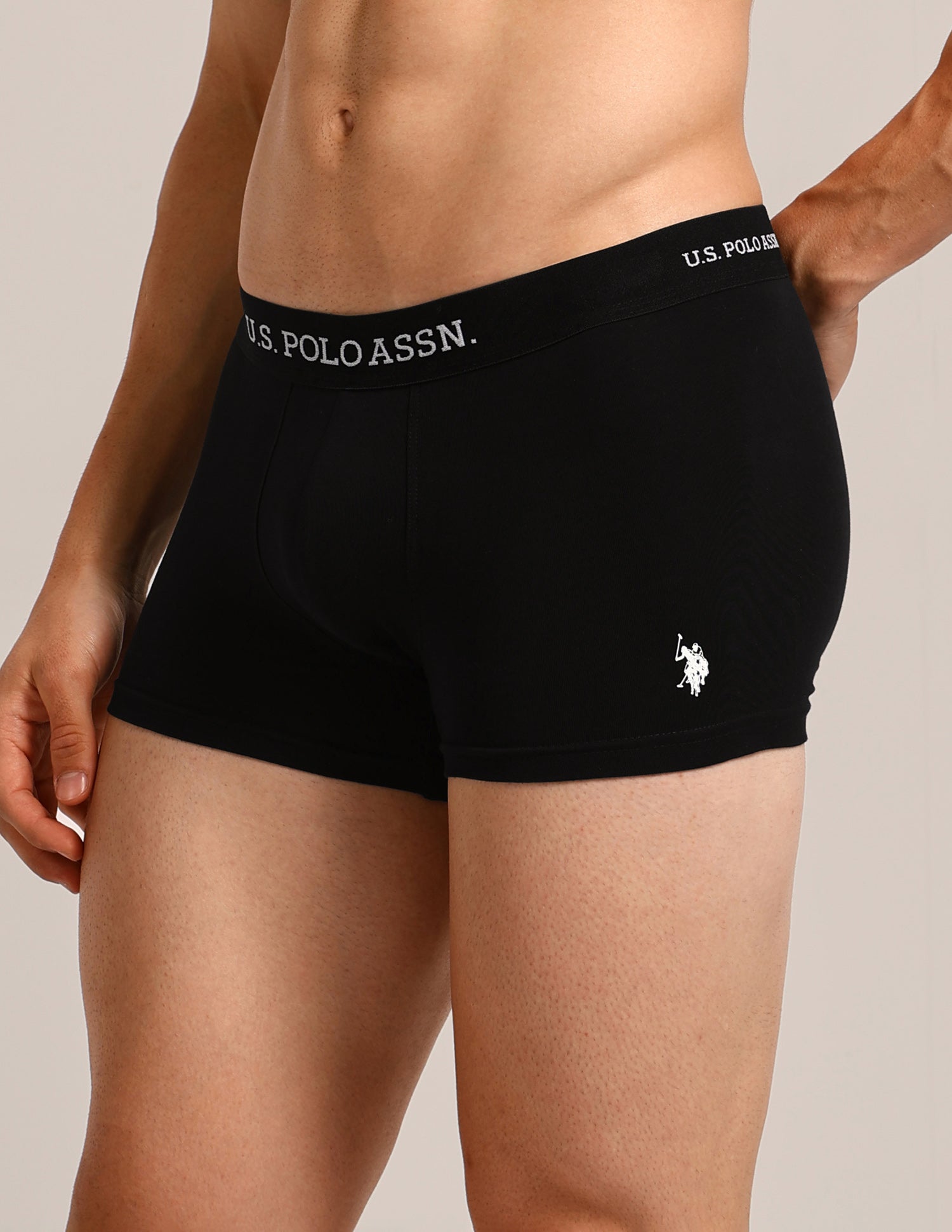 Anti Microbial Solid OET13 Trunks - Pack Of 5 Navy, Burgandy, Black, Rust & Black - U.S. Polo Assn. India | Large