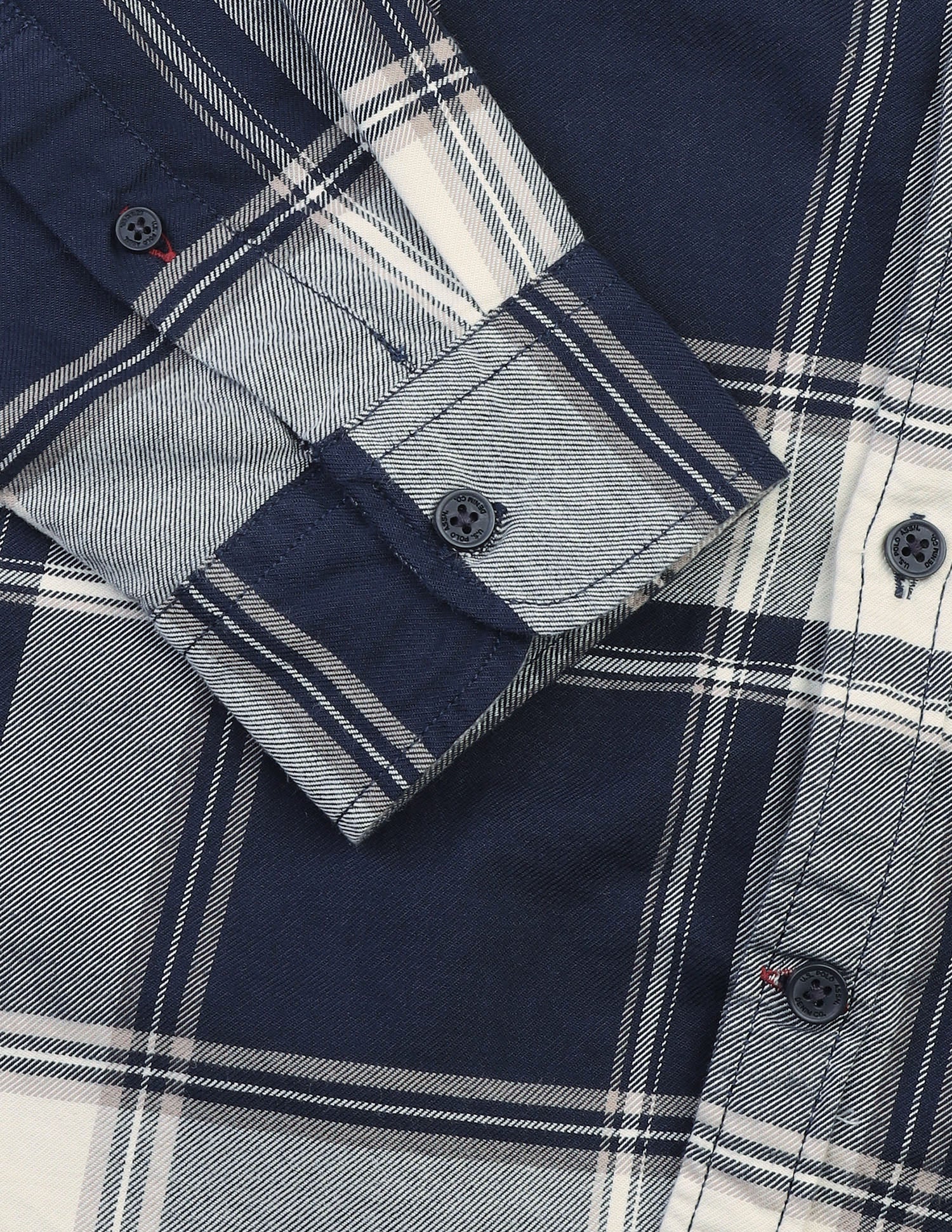 Twill Plaid Checked Shirt Navy - U.S. Polo Assn. India | Large