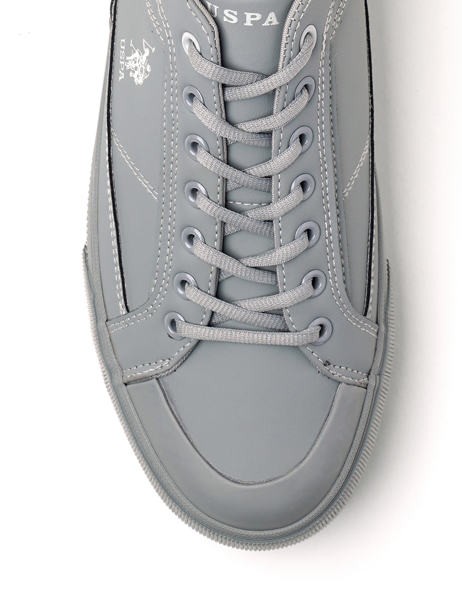 Men Round Toe Lace Up Ruben Sneakers Grey - U.S. Polo Assn. India | Large
