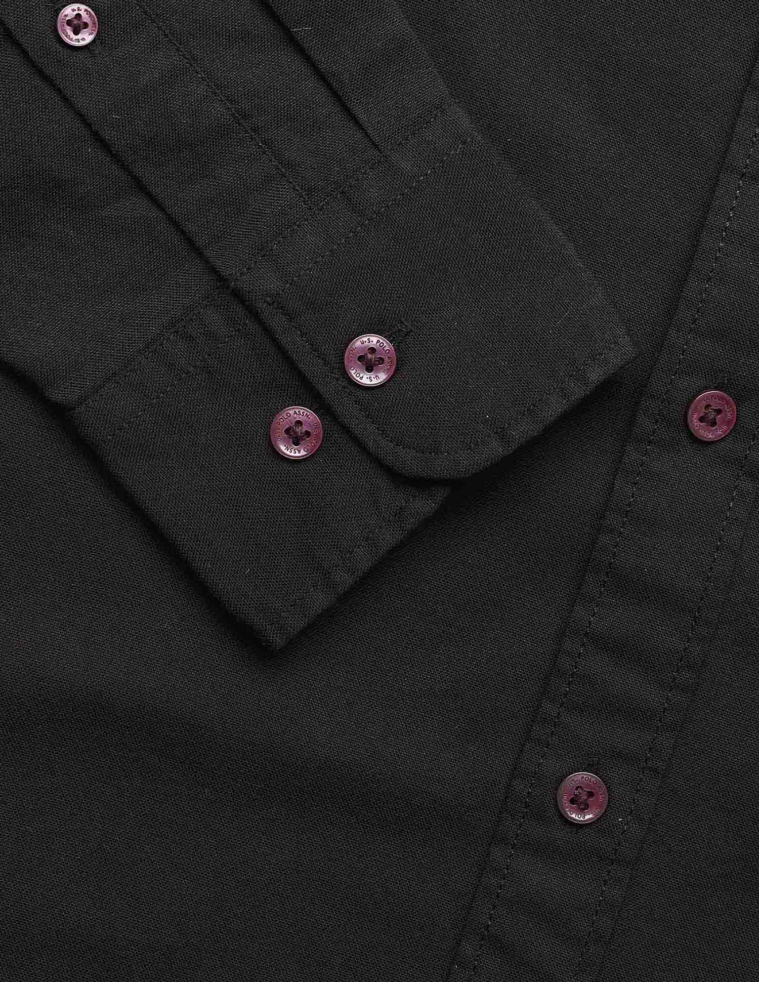 Pure Cotton Tailored Fit Oxford Shirt Black - U.S. POLO ASSN. | Large