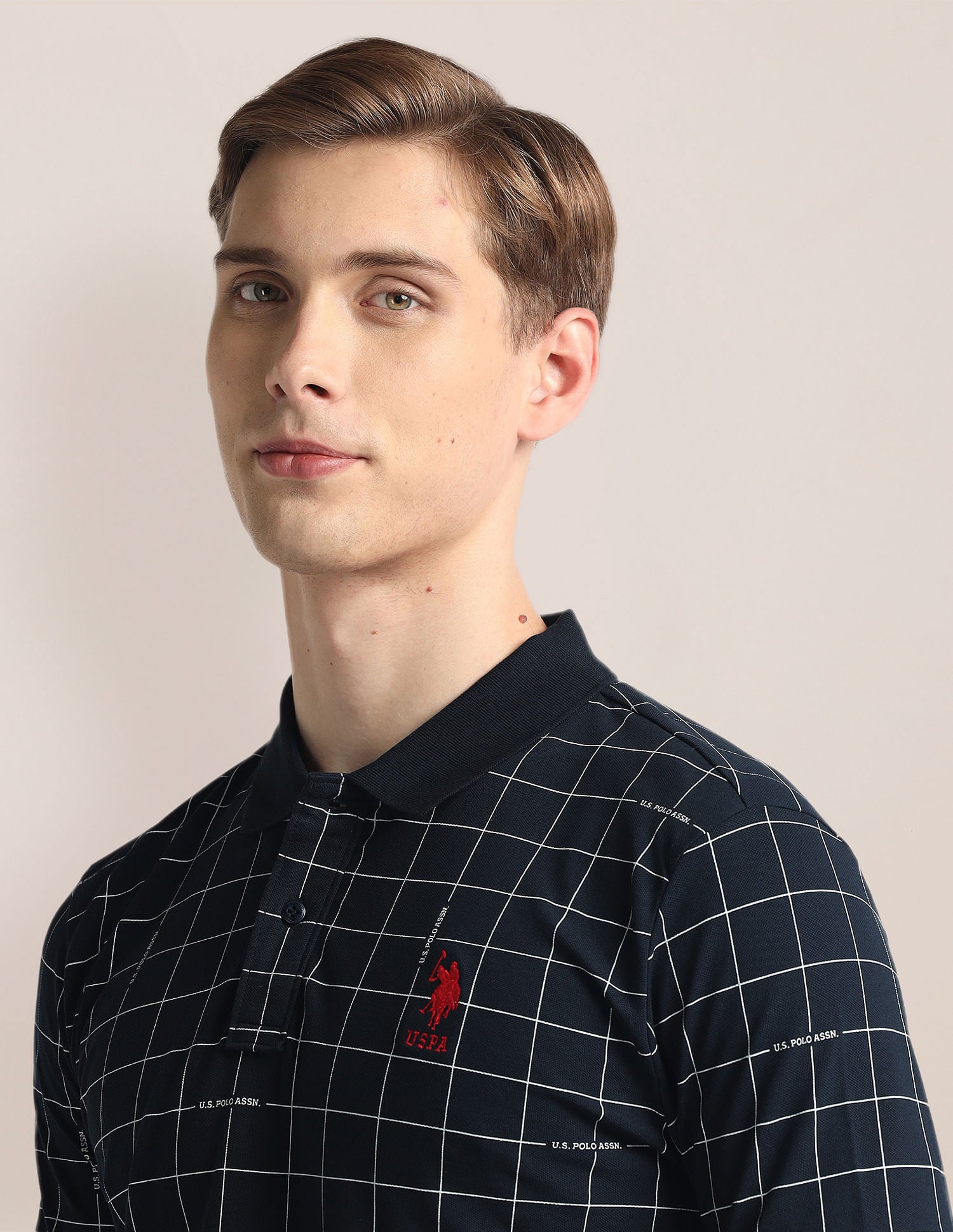 Graph Check Pique Polo Shirt Navy - U.S. Polo Assn. India | Large