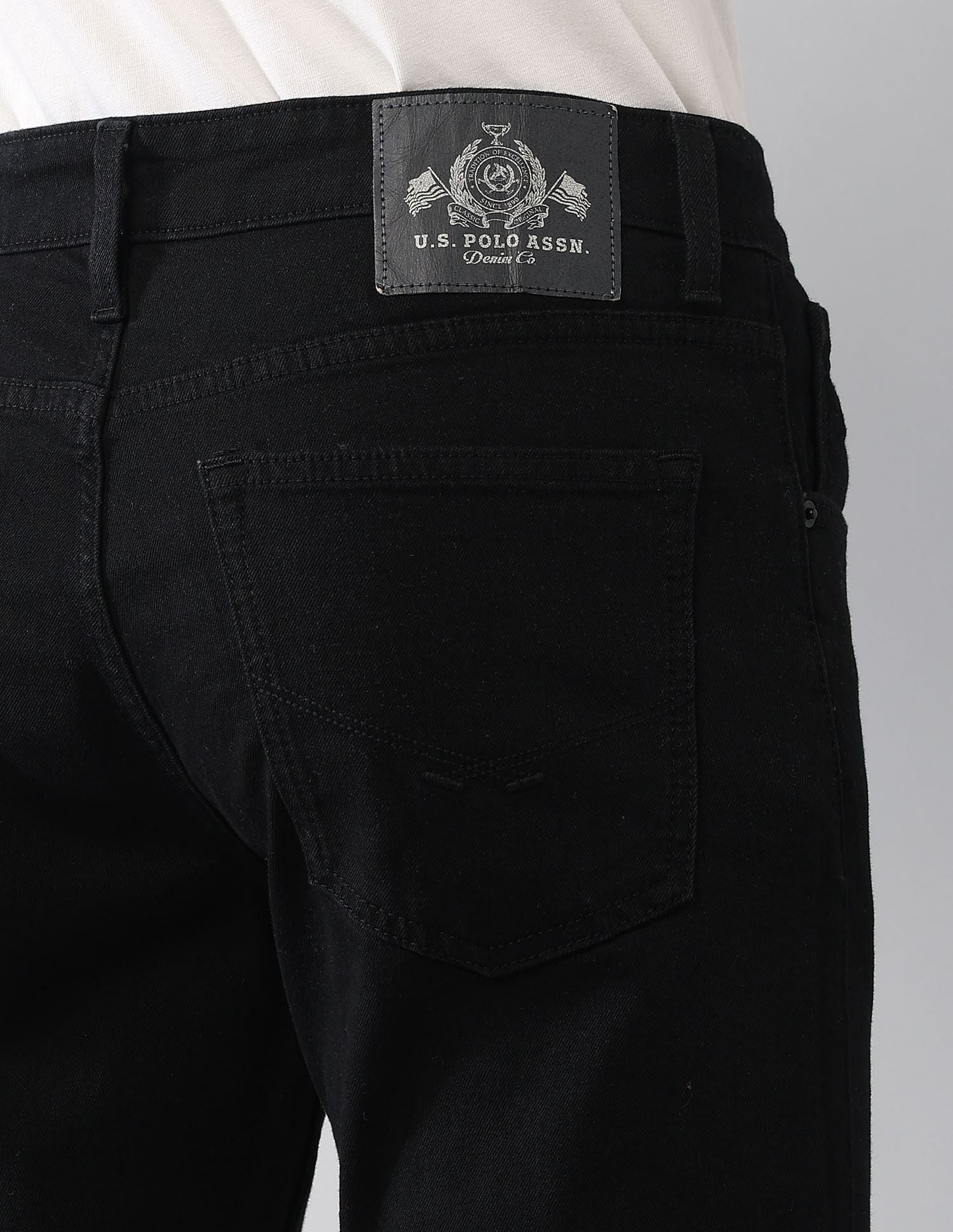 Regallo Skinny Fit Black Jeans Black - U.S. Polo Assn. India | Large