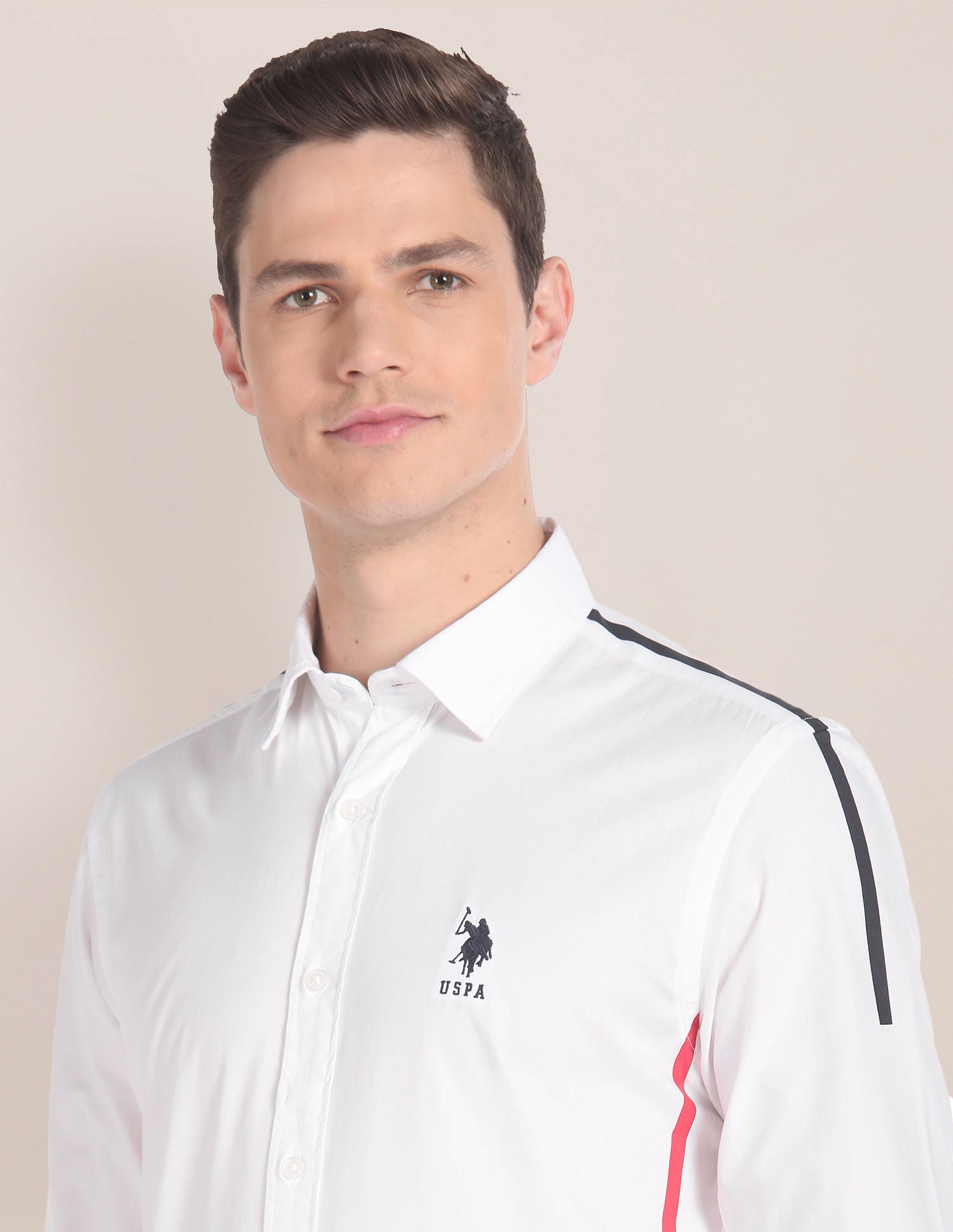 Cutaway Collar Solid Shirt White - U.S. POLO ASSN. | Large