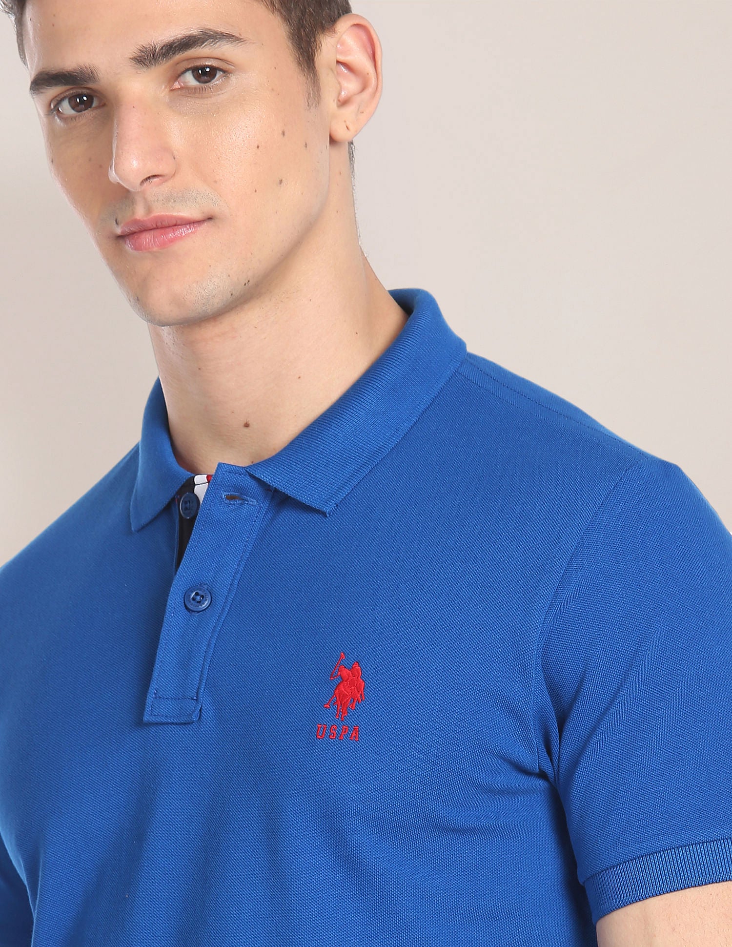 Pure Cotton Slim Fit Polo Shirt Blue - U.S. POLO ASSN. | Large