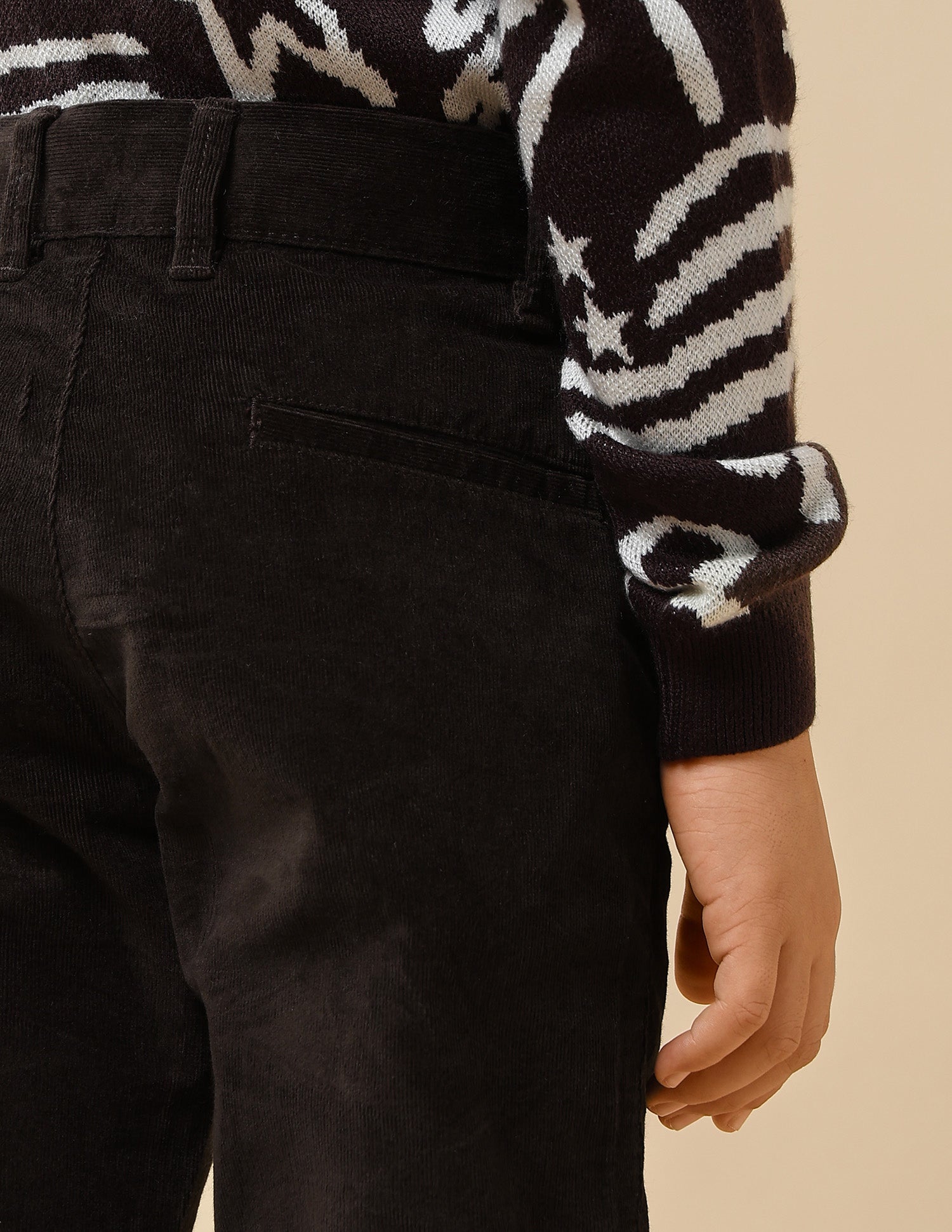 Boys Solid Slim Fit Trousers Dark Brown - U.S. POLO ASSN. | Large