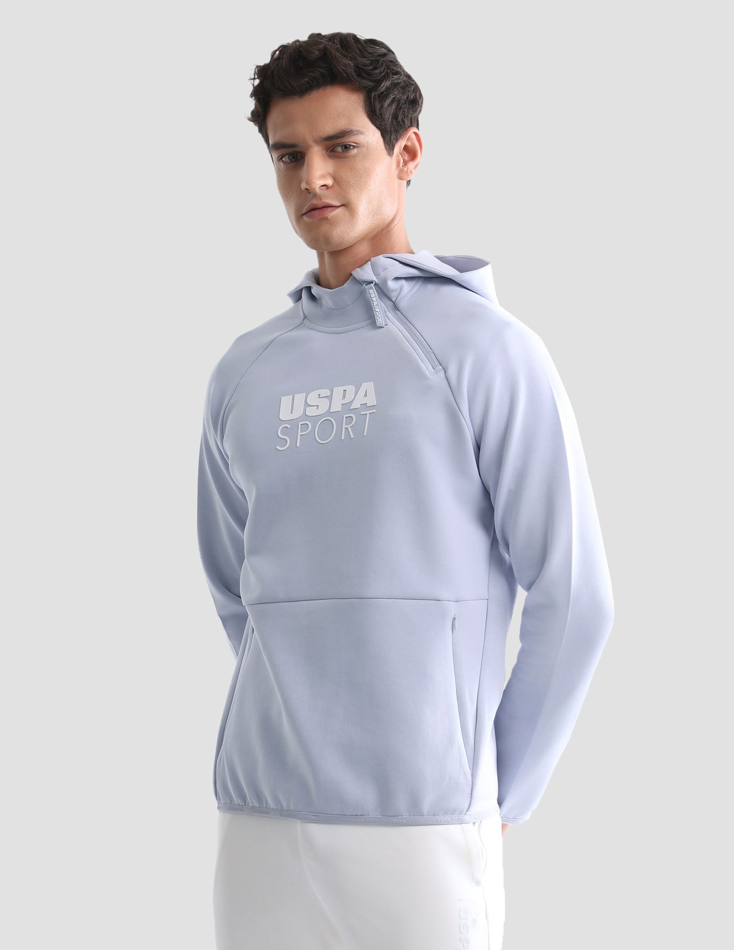 Regular Fit Solid Active Sweatshirt Purple - U.S. Polo Assn. India | Large