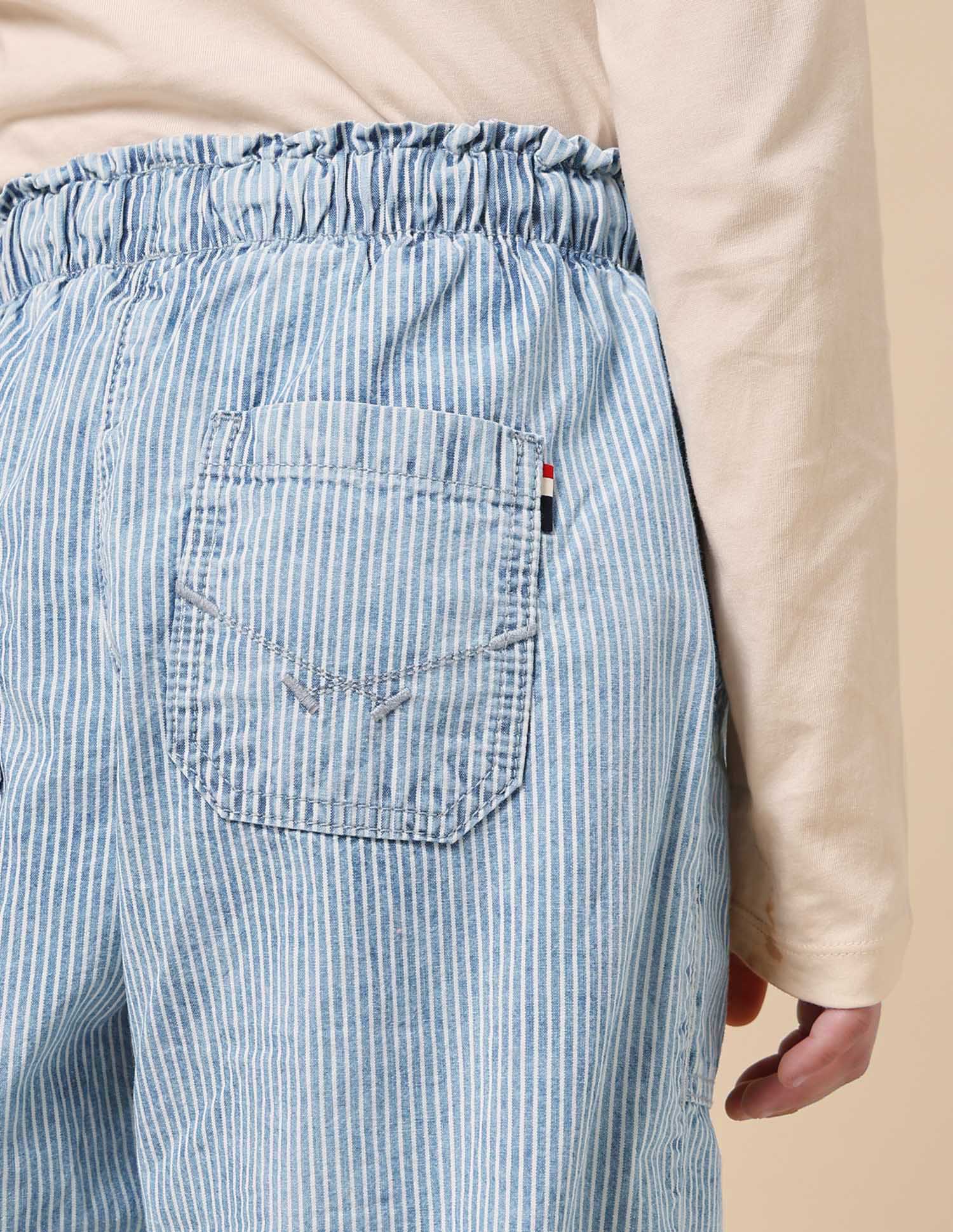 Girls Vertical Striped Jogger Jeans Light Blue - U.S. POLO ASSN. | Large