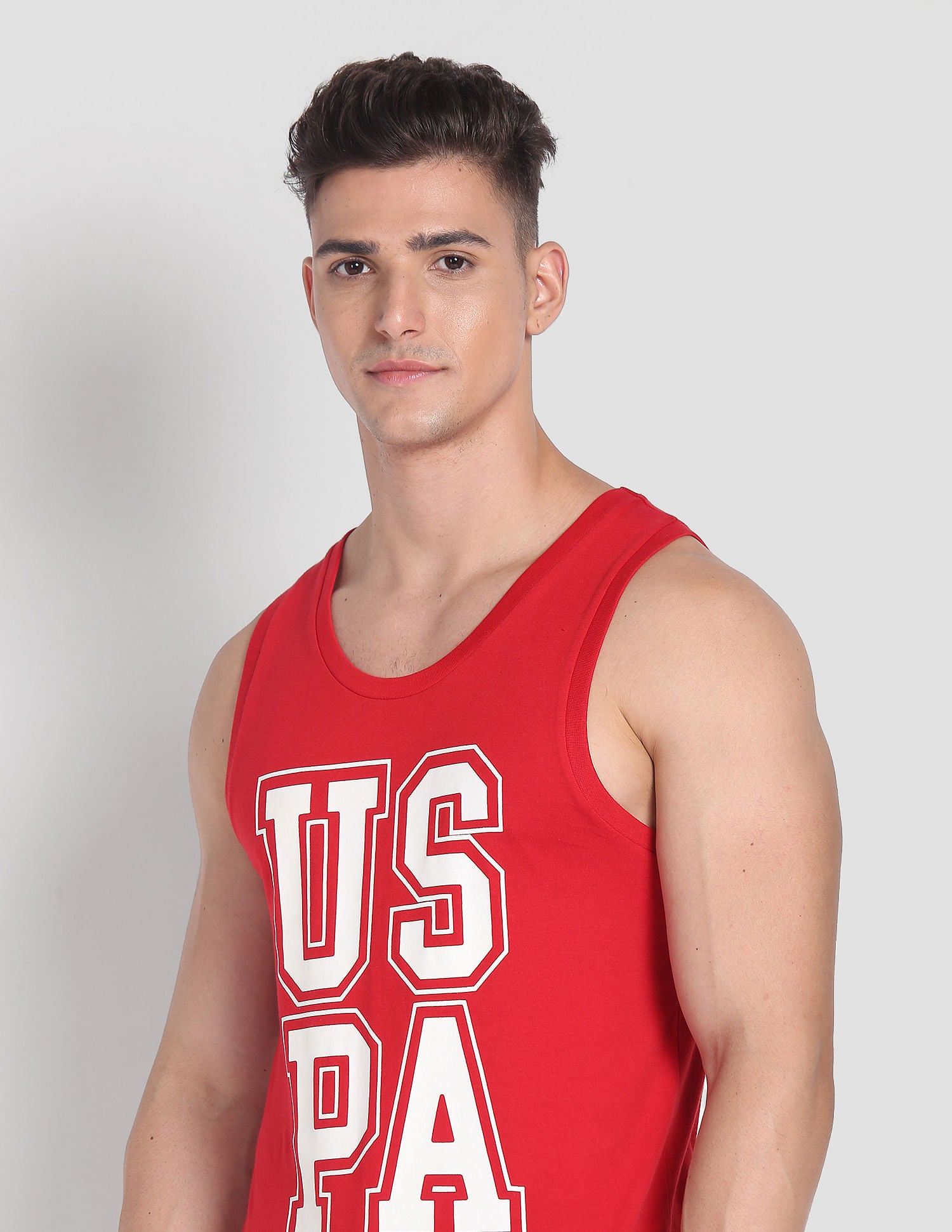 Brand Print Cotton IYBD Vest - Pack Of 1 Cinnabar - U.S. POLO ASSN. | Large