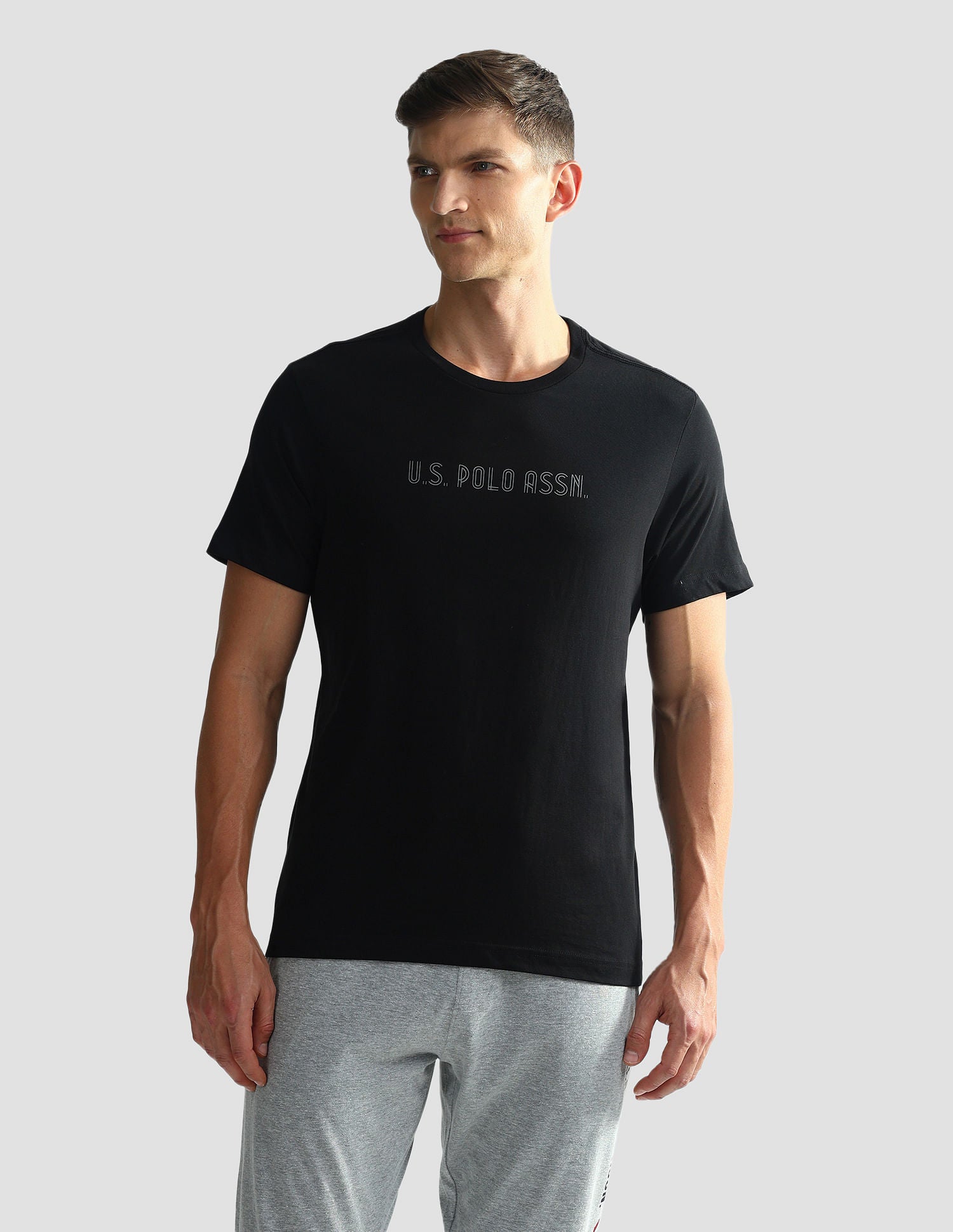 Brand Print Cotton OEE03 Lounge T-Shirt - Pack Of 2 Navy and Sky Blue - U.S. POLO ASSN. | Large