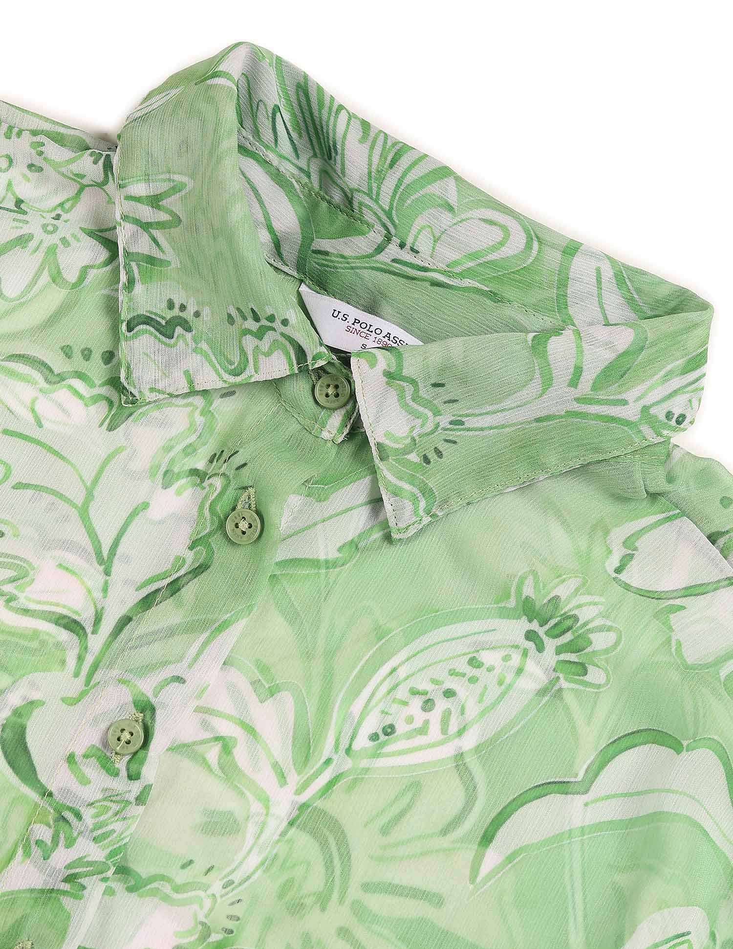 Relaxed Fit Chiffon Sheer Shirt Multi-colour - U.S. POLO ASSN. | Large