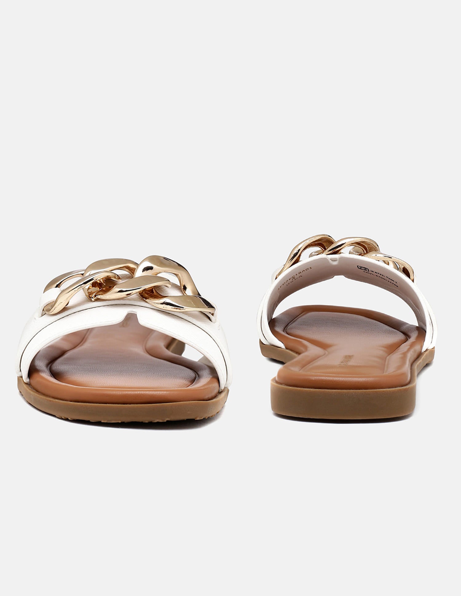 Brevan Open Toe Gold Hardware Sandals Off White - U.S. Polo Assn. India | Large