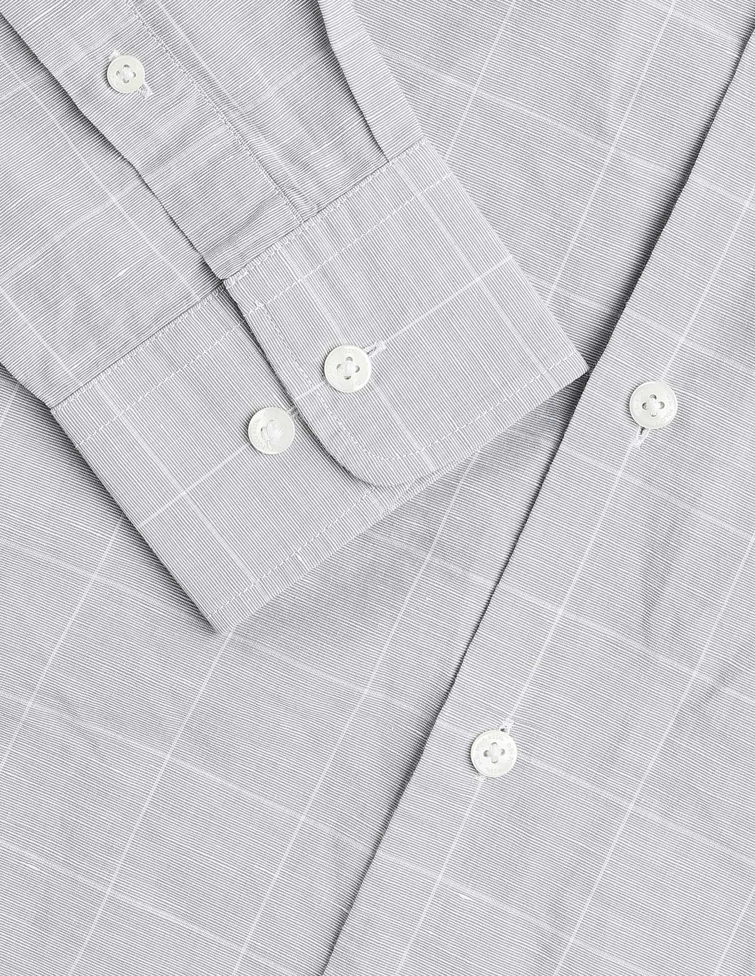Windowpane Checked Regular Fit Shirt Light Grey - U.S. Polo Assn. India | Large