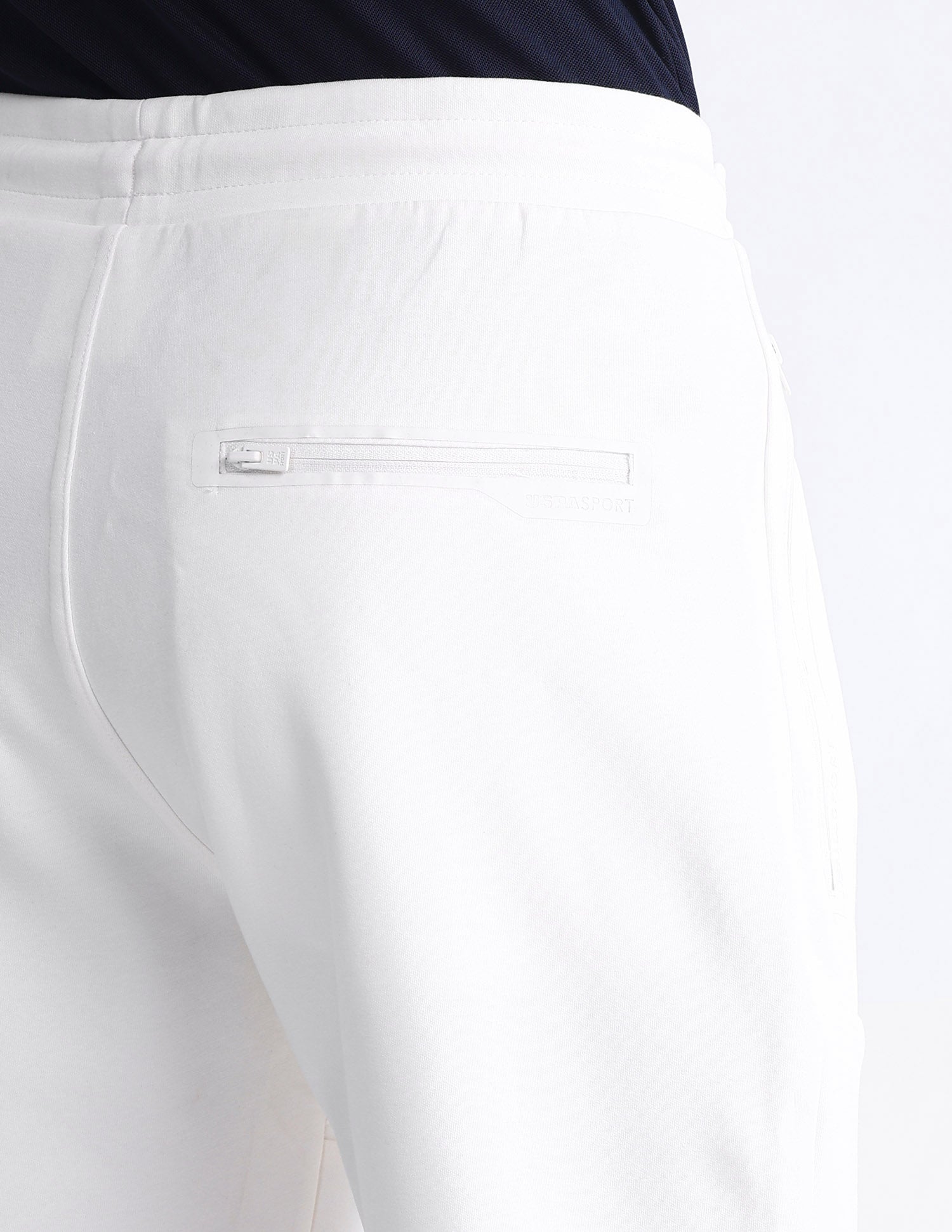 Slim Fit Solid Active Shorts White - U.S. Polo Assn. India | Large