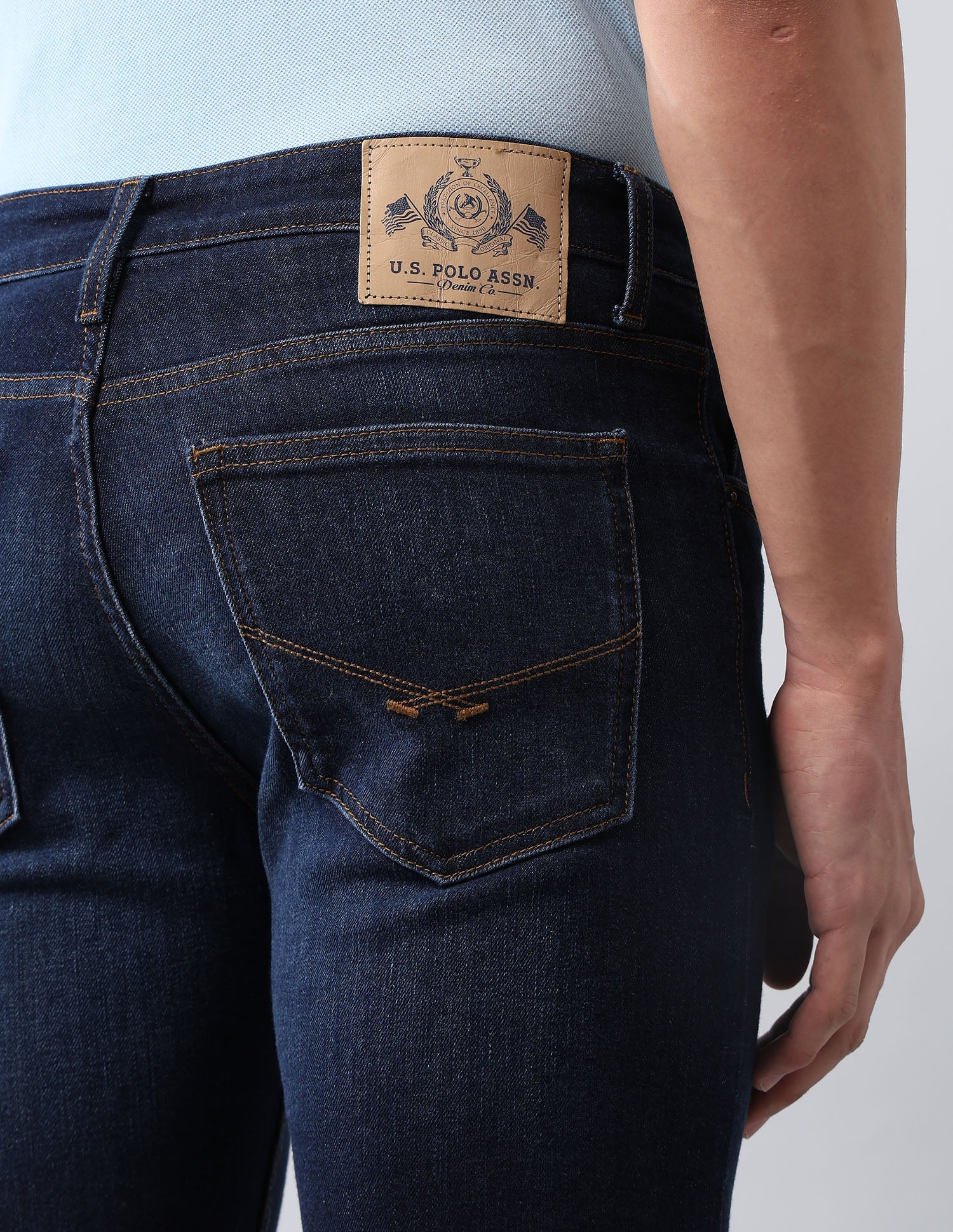 Regallo Skinny Fit Blue Jeans Dark Blue - U.S. Polo Assn. India | Large