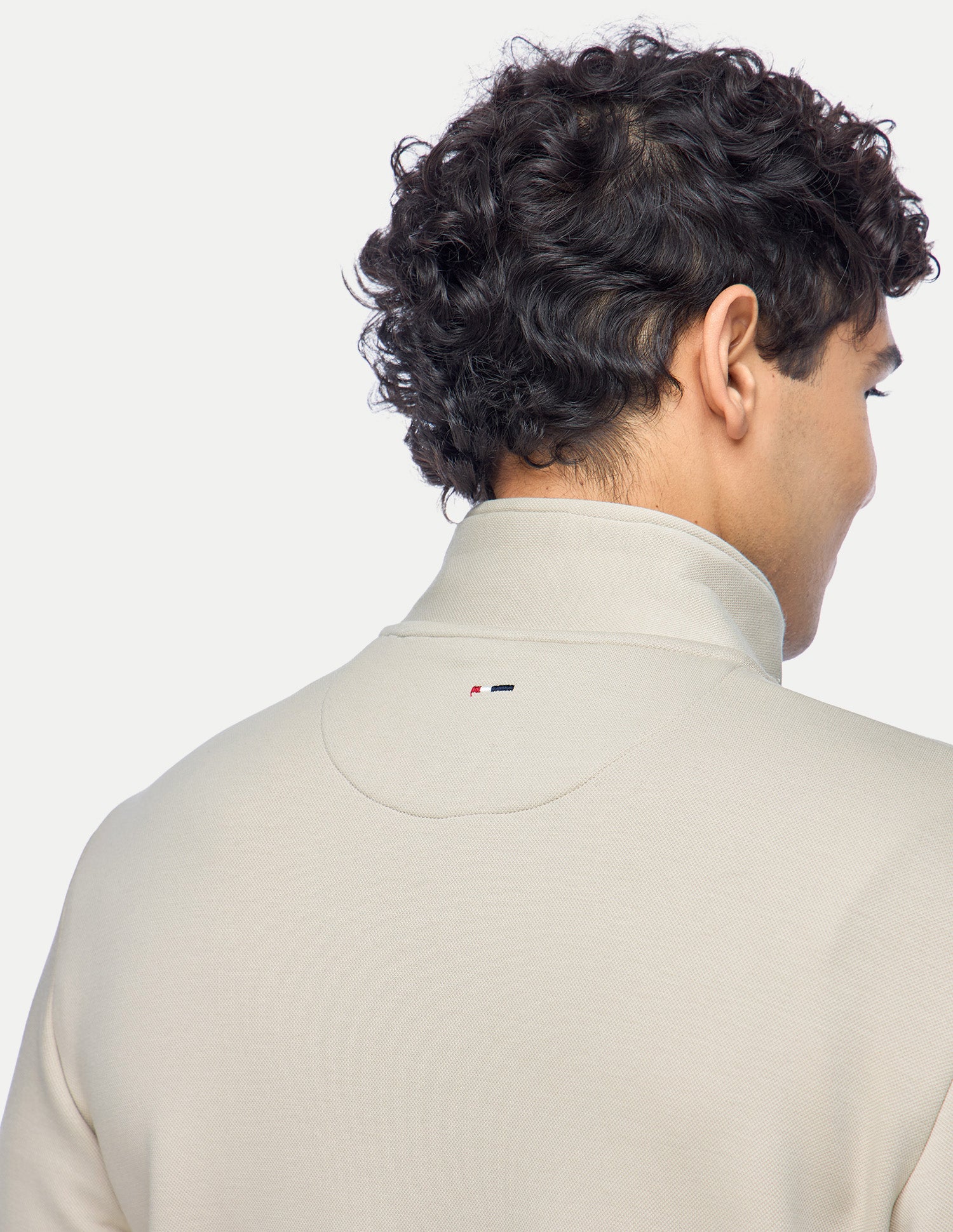 Solid Regular Fit Zipper Sweatshirt Beige - U.S. Polo Assn. India | Large