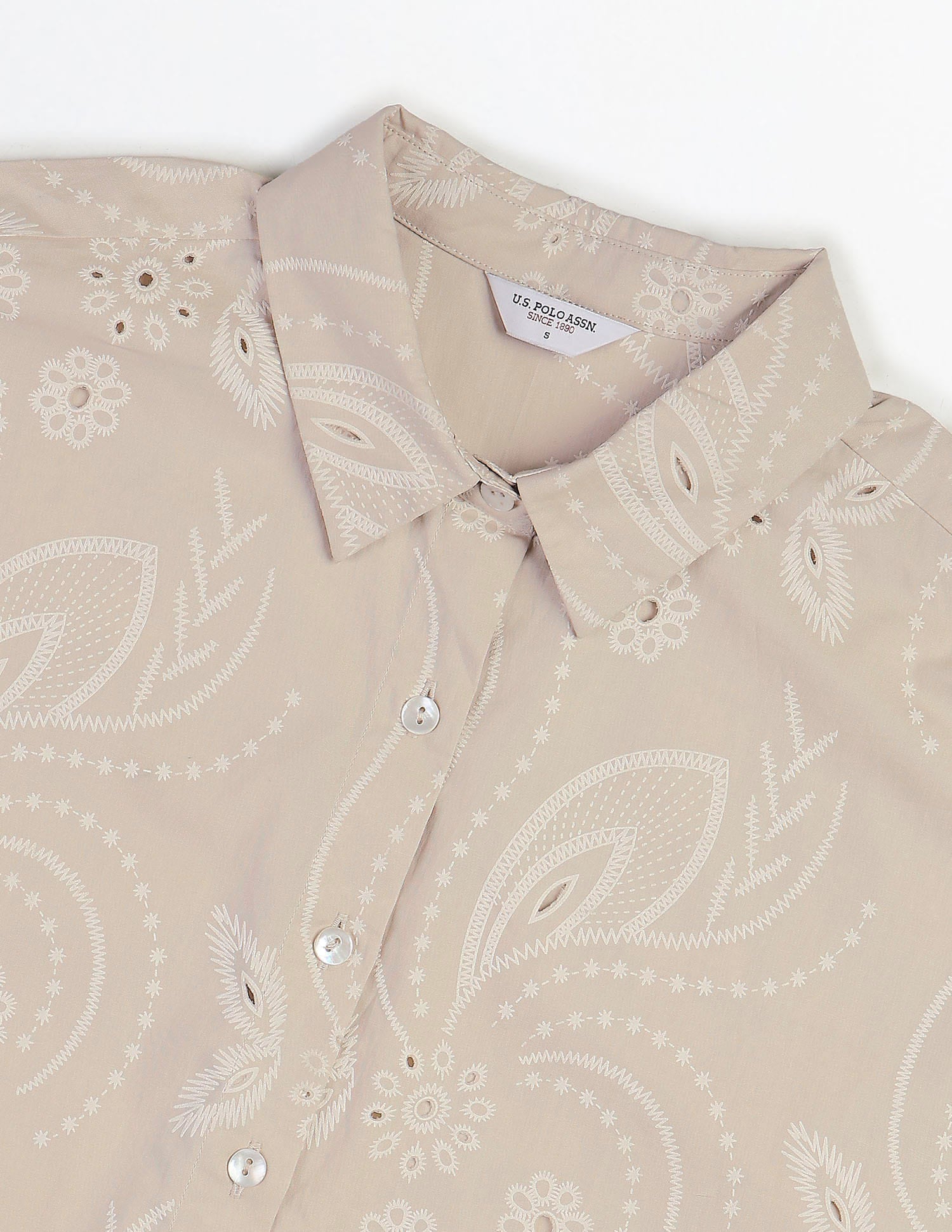 Oversized Fit Floral Shirt Beige - U.S. Polo Assn. India | Large