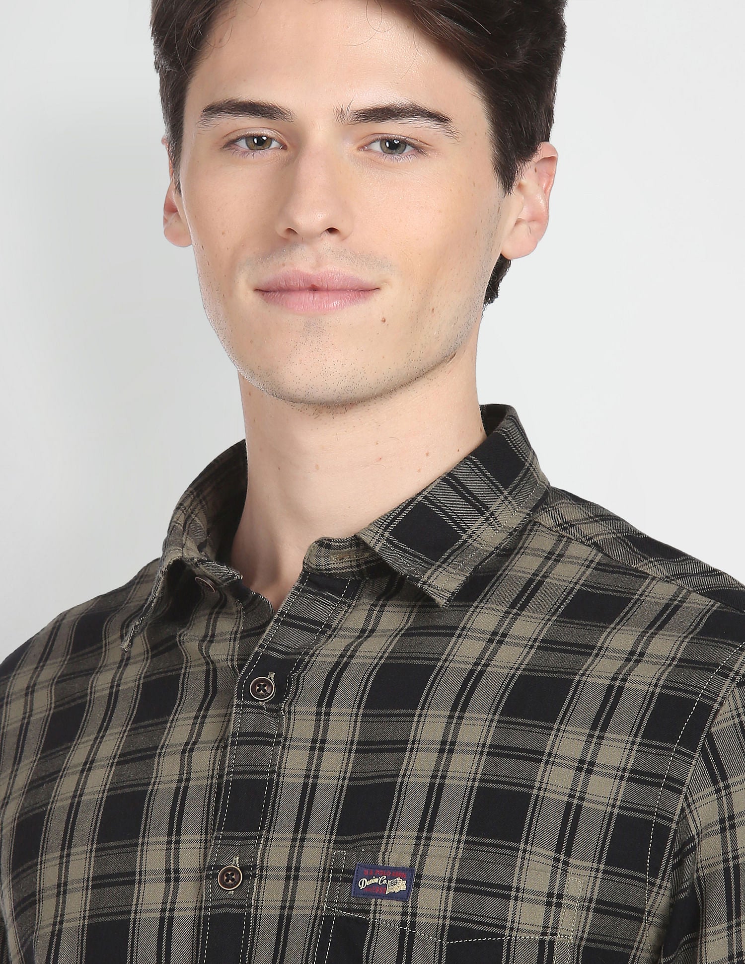 Tartan Check Cotton Casual Shirt Black - U.S. Polo Assn. India | Large
