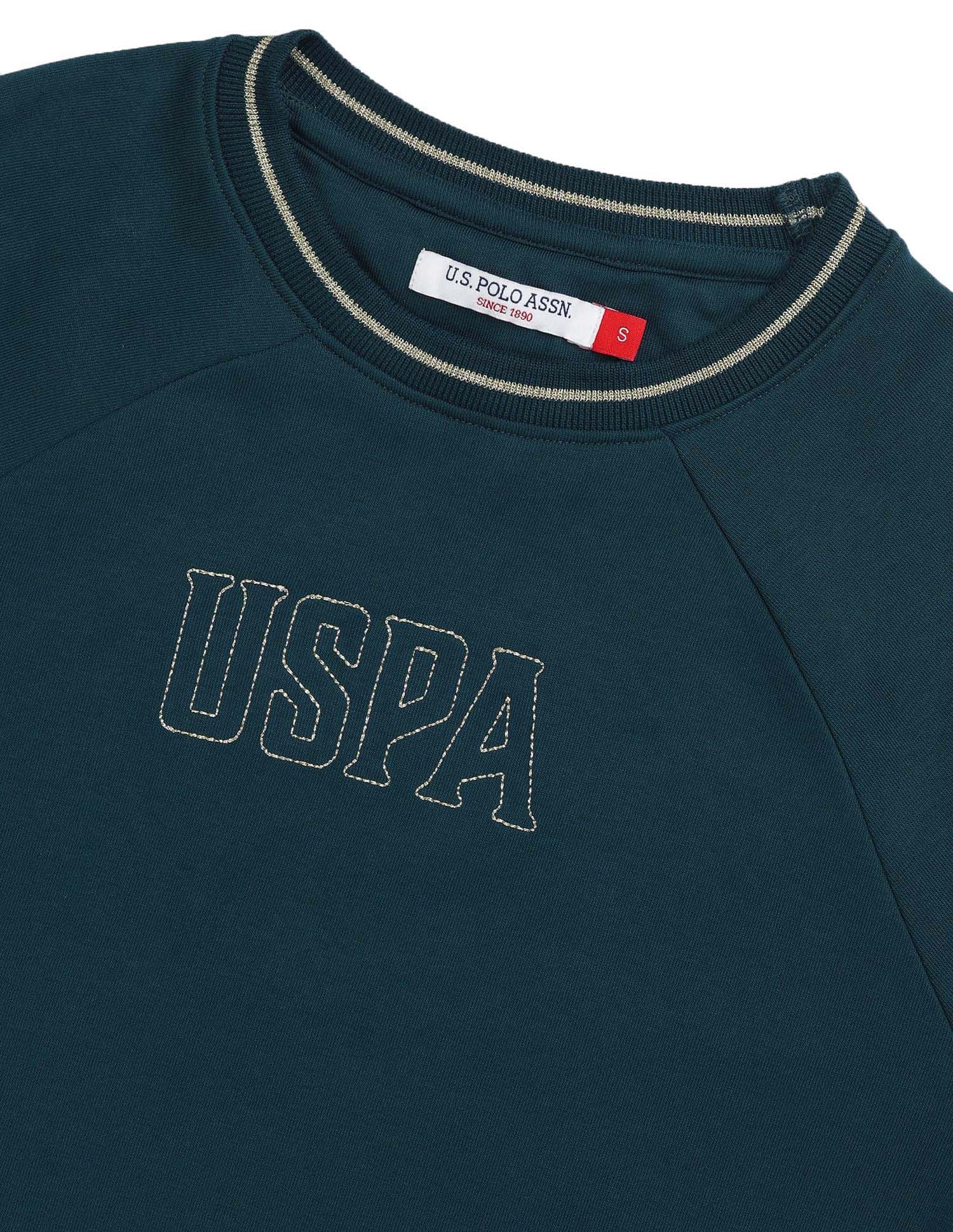 Raglan Fit Brand Printed Sweatshirt Teal - U.S. POLO ASSN. | Large