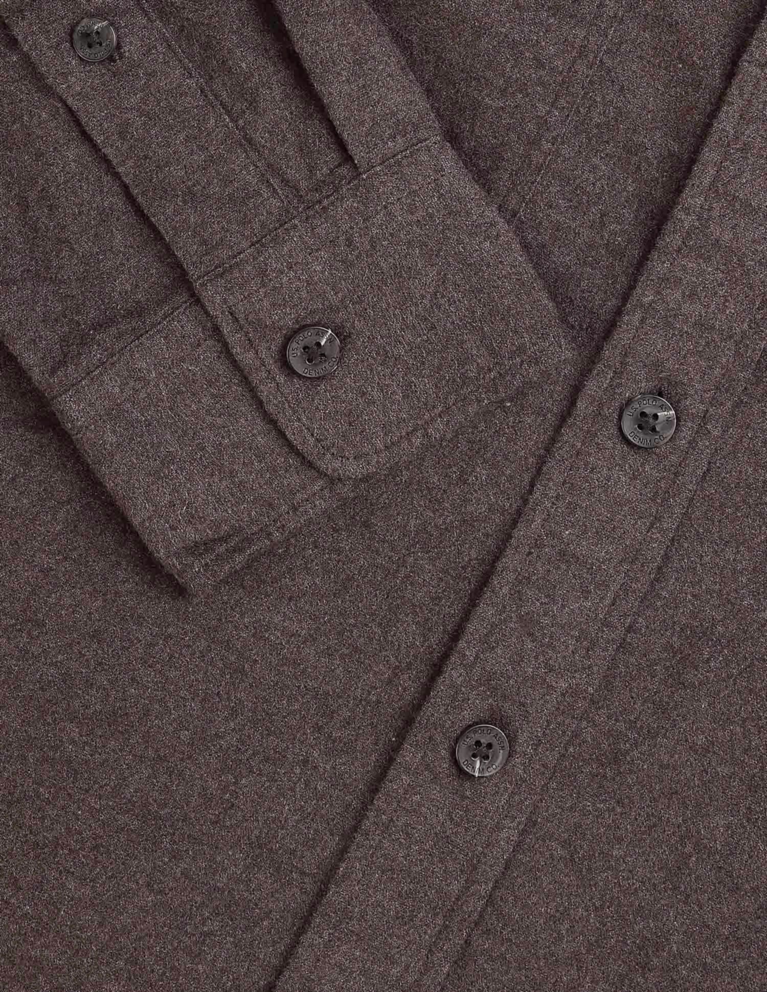 Heathered Loose Fit Shirt Dark Brown - U.S. POLO ASSN. | Large