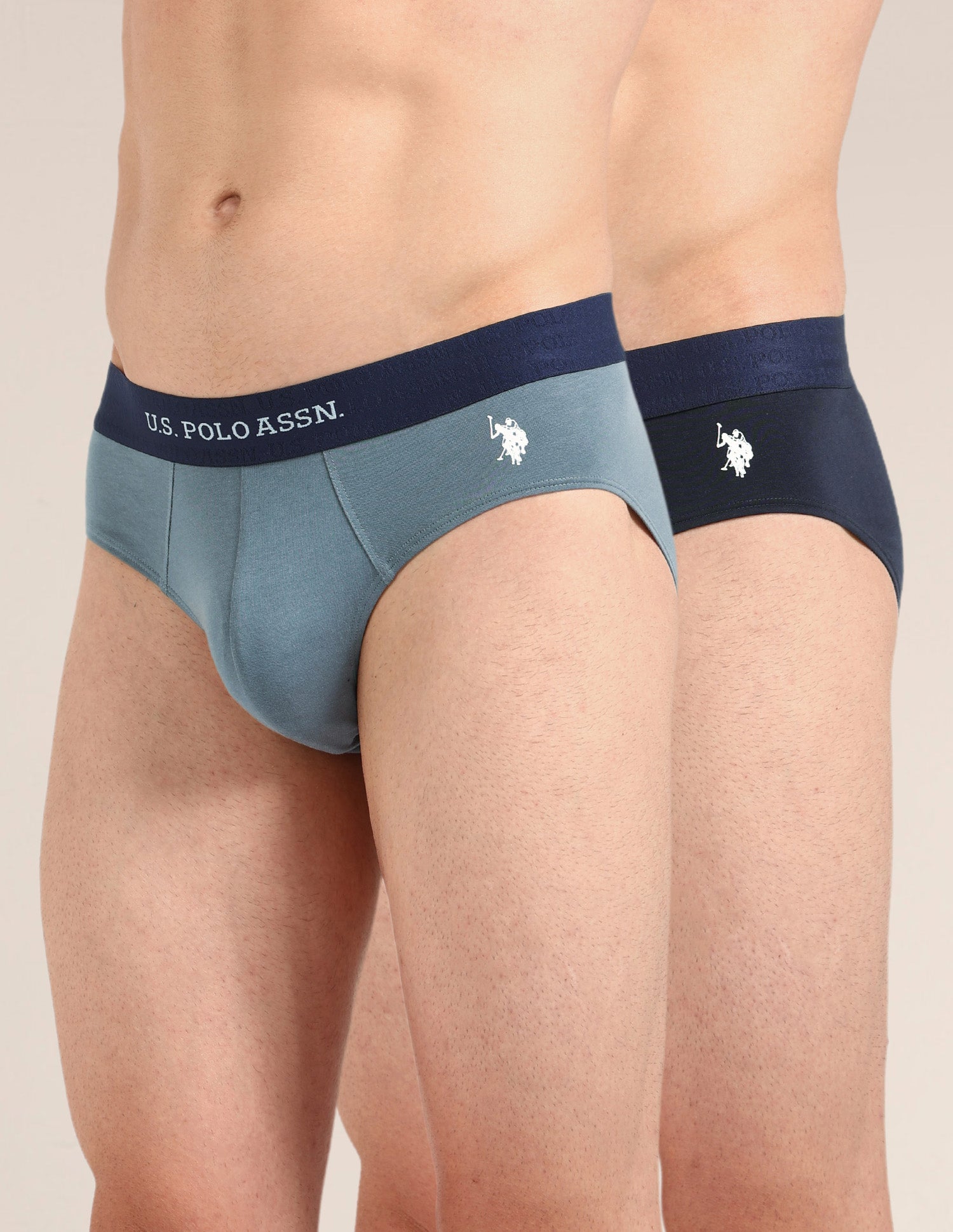 Antibacterial Dual Layered OEB21 Brief - Pack Of 2 Navy/Stromy Weather - U.S. Polo Assn. India | Large