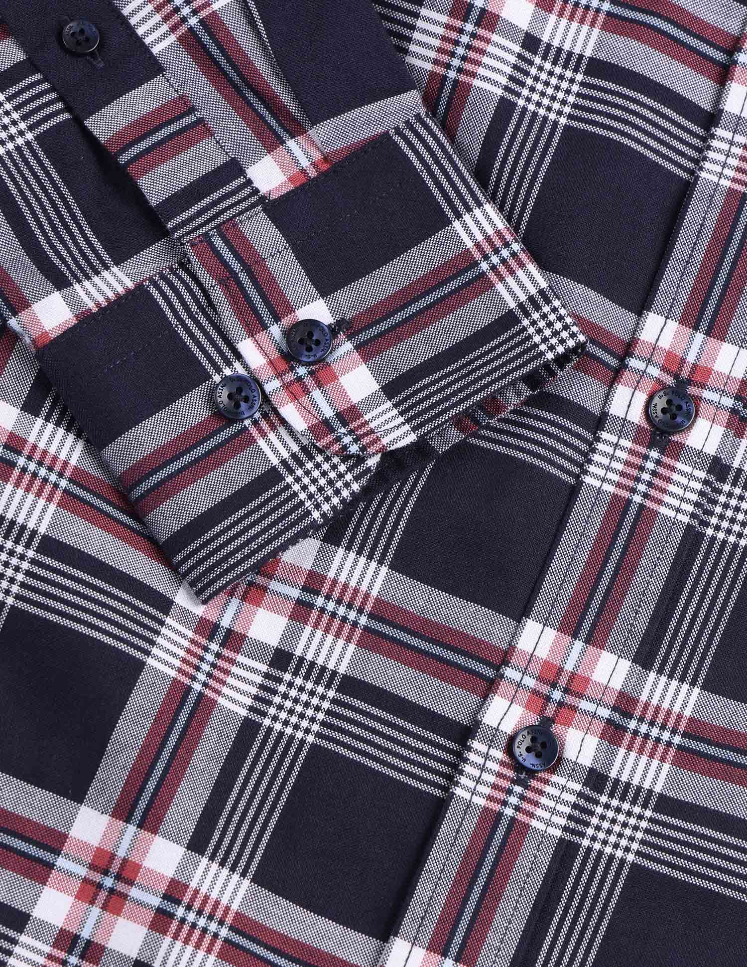Pure Cotton Plaid Checked Shirt Navy - U.S. POLO ASSN. | Large