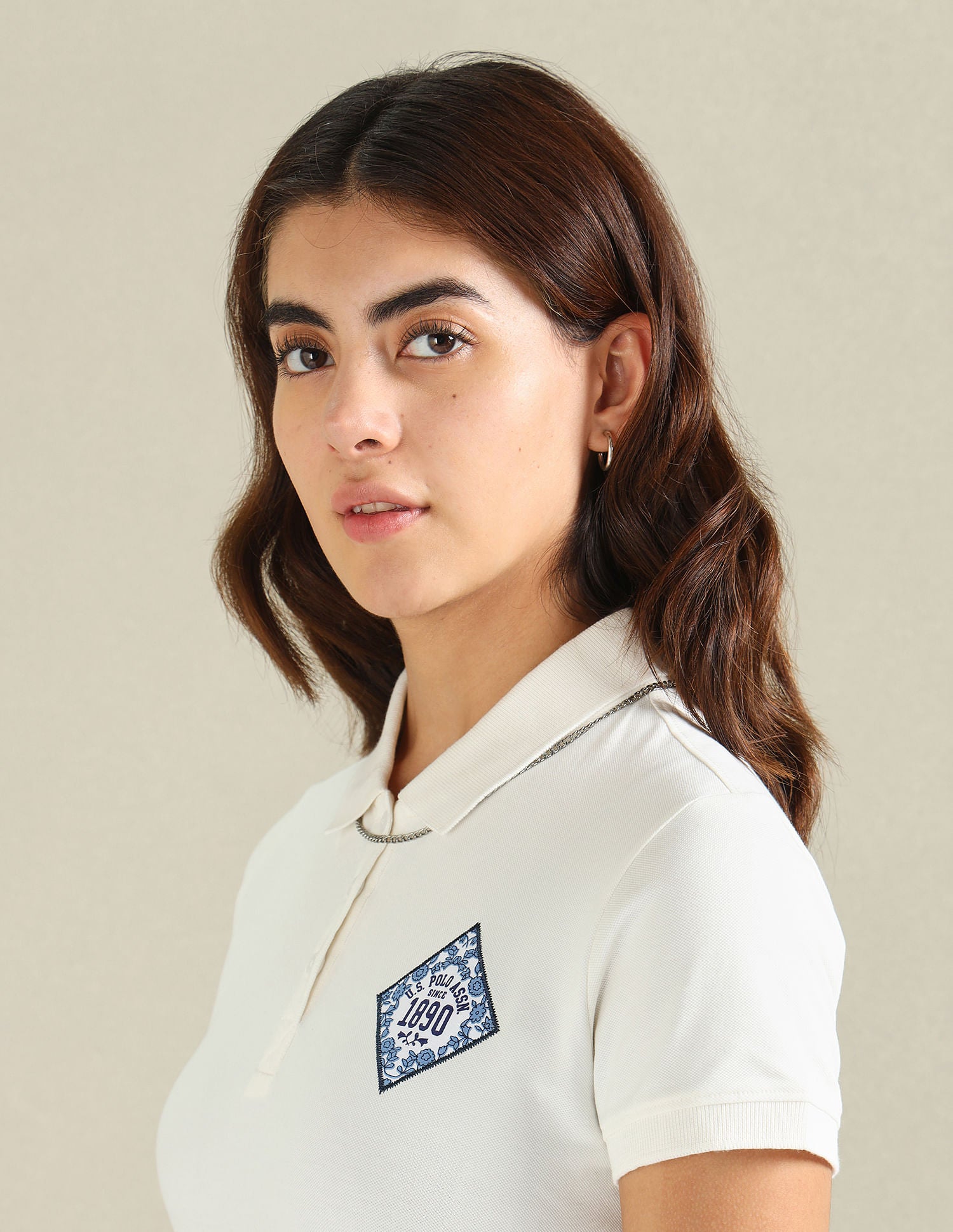 Ornamental Tile Logo Polo Shirt Off-White - U.S. Polo Assn. India | Large