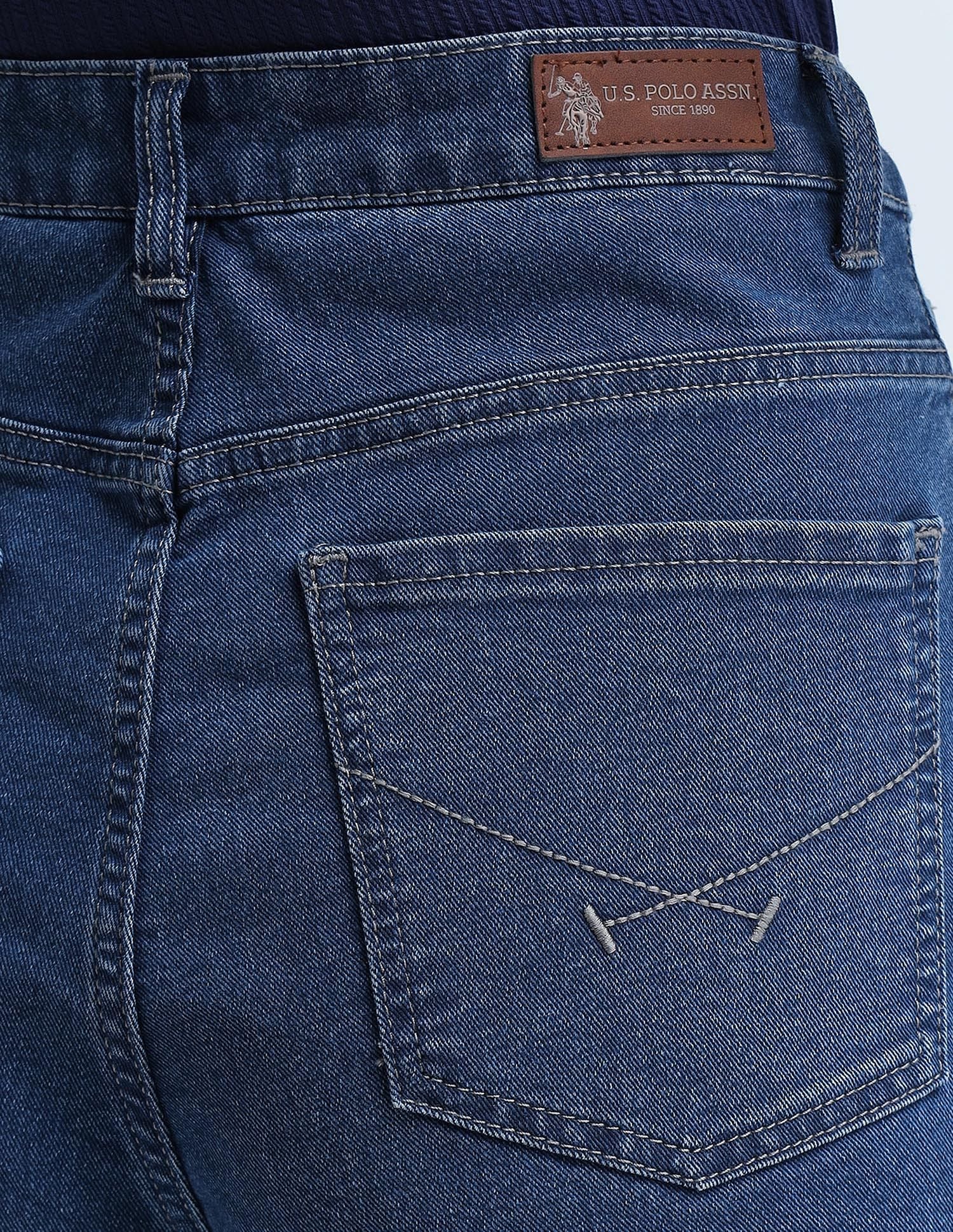 Mom Fit Blue Jeans Blue - U.S. POLO ASSN. | Large