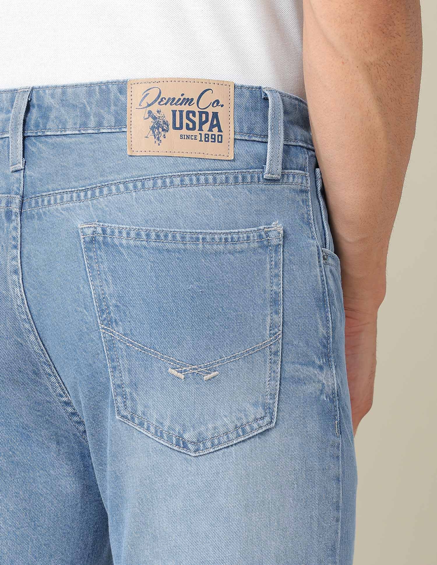 Cole Comfort Cropped Fit Blue Jeans Light Blue - U.S. POLO ASSN. | Large