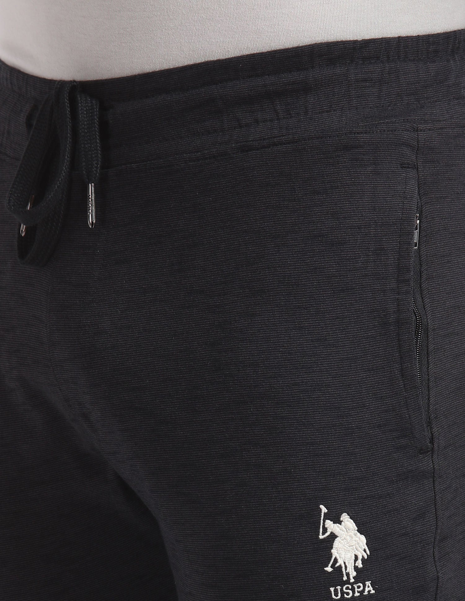 Comfort Fit Cotton Polyester I672 Lounge Track Pants - Pack Of 1 Black - U.S. POLO ASSN. | Large