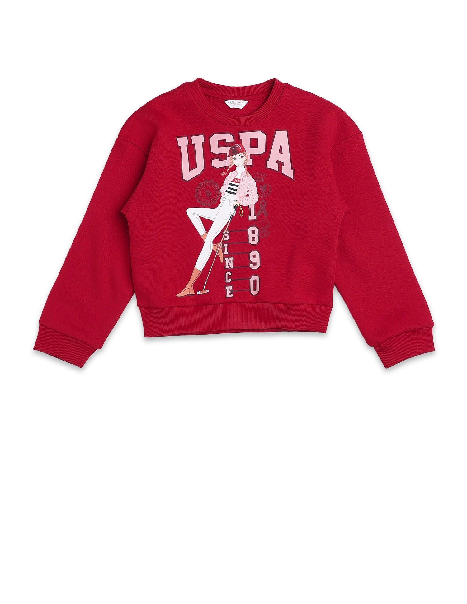 Brand Printed Regular Fit Sweatshirt Red - U.S. POLO ASSN. | Large