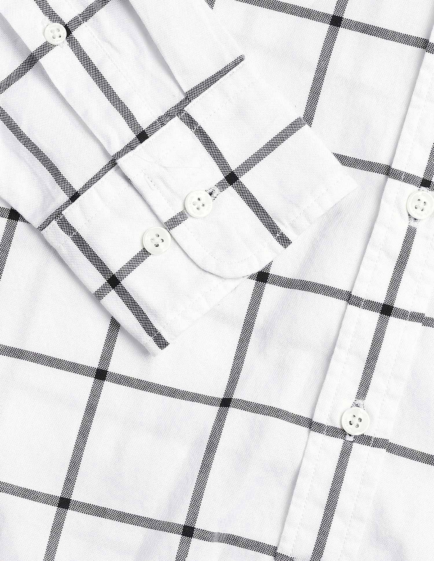 Windowpane Checked Tailored Fit Shirt Black - U.S. Polo Assn. India | Large