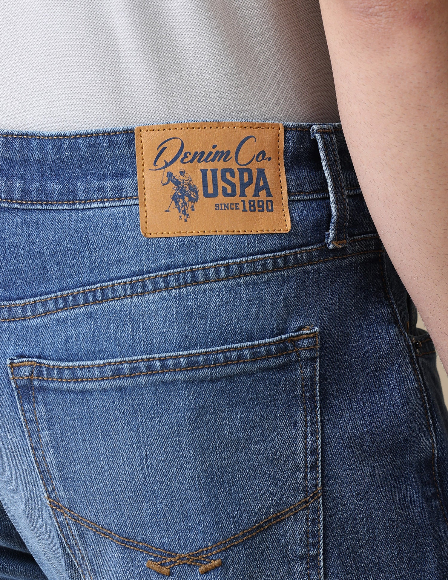 Connor Bootcut Fit Blue Jeans Mid Blue - U.S. Polo Assn. India | Large