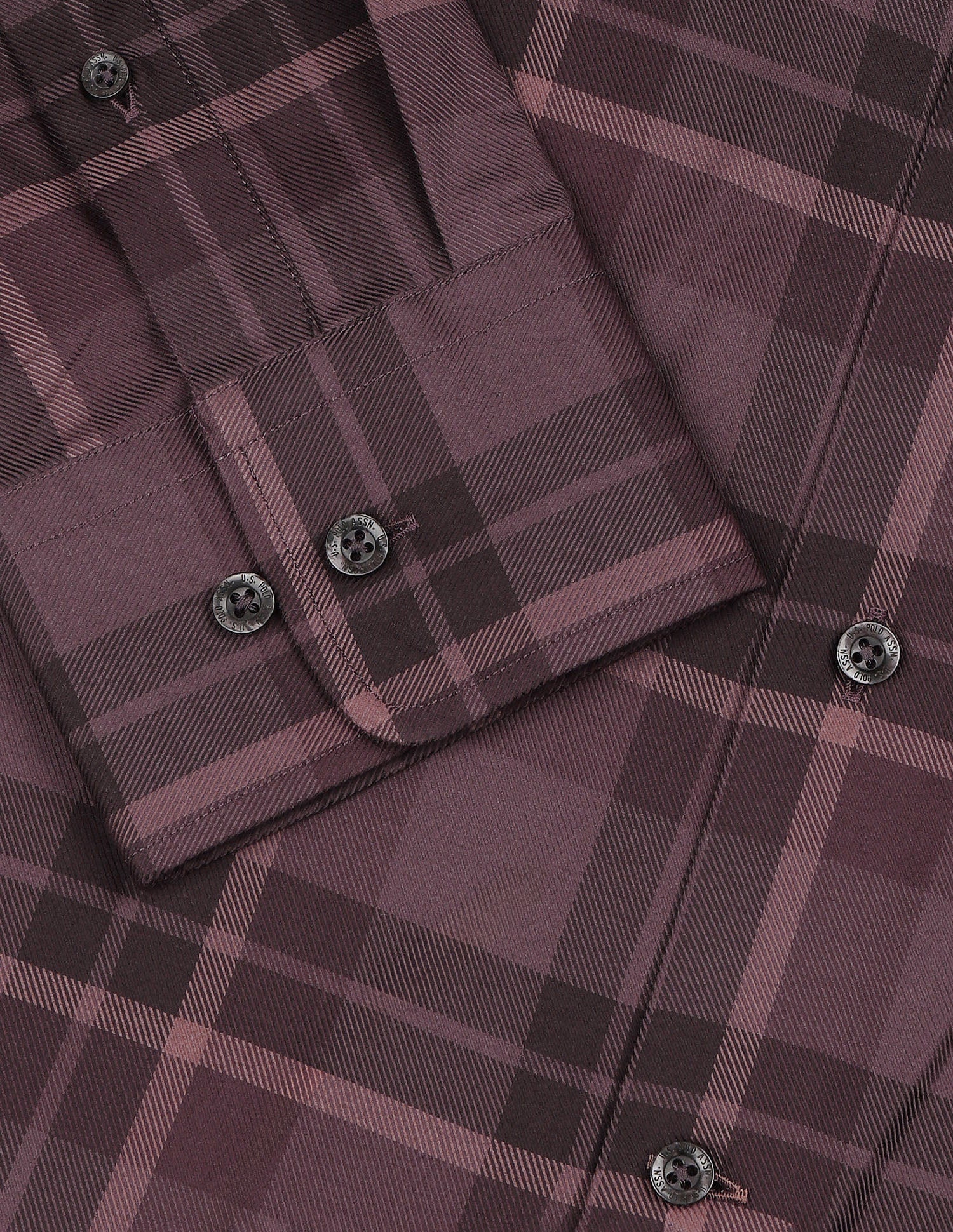 Plaid Checked Twill Shirt Burgundy - U.S. Polo Assn. India | Large
