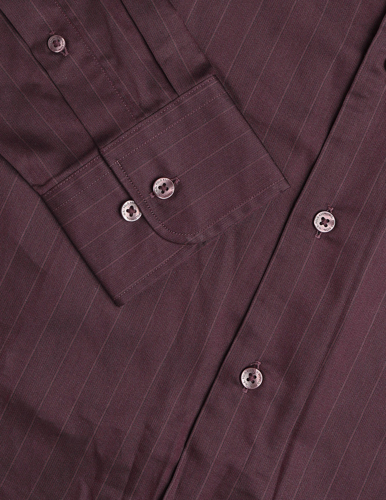 Vertical Striped Satin Shirt Burgundy - U.S. Polo Assn. India | Large