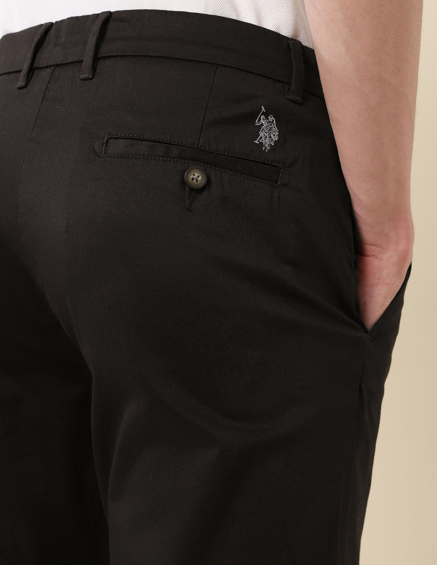 Slim Fit Mid Rise Trousers Choco Brown - U.S. Polo Assn. India | Large