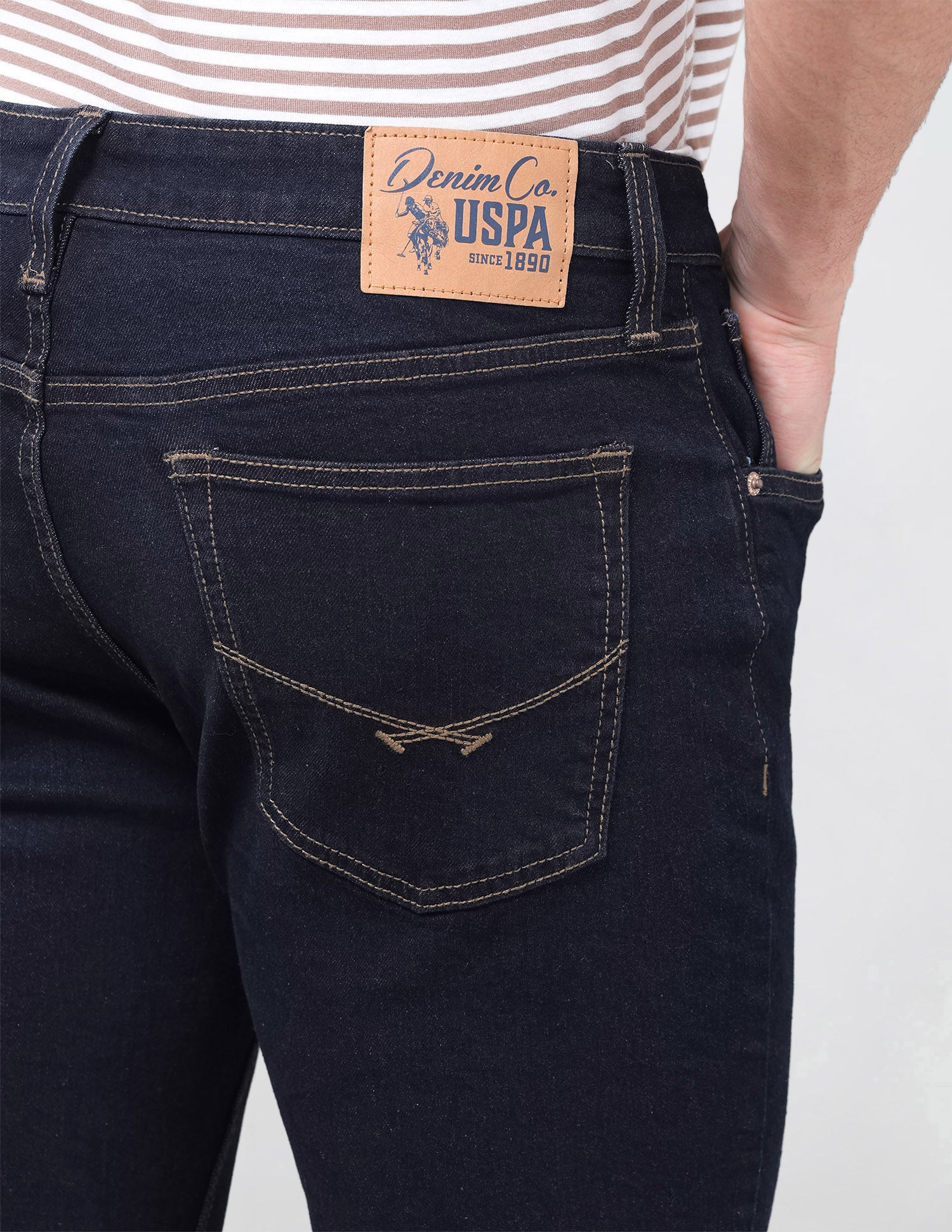 Brandon Slim-Tapered Fit Blue Jeans Dark Indigo - U.S. Polo Assn. India | Large
