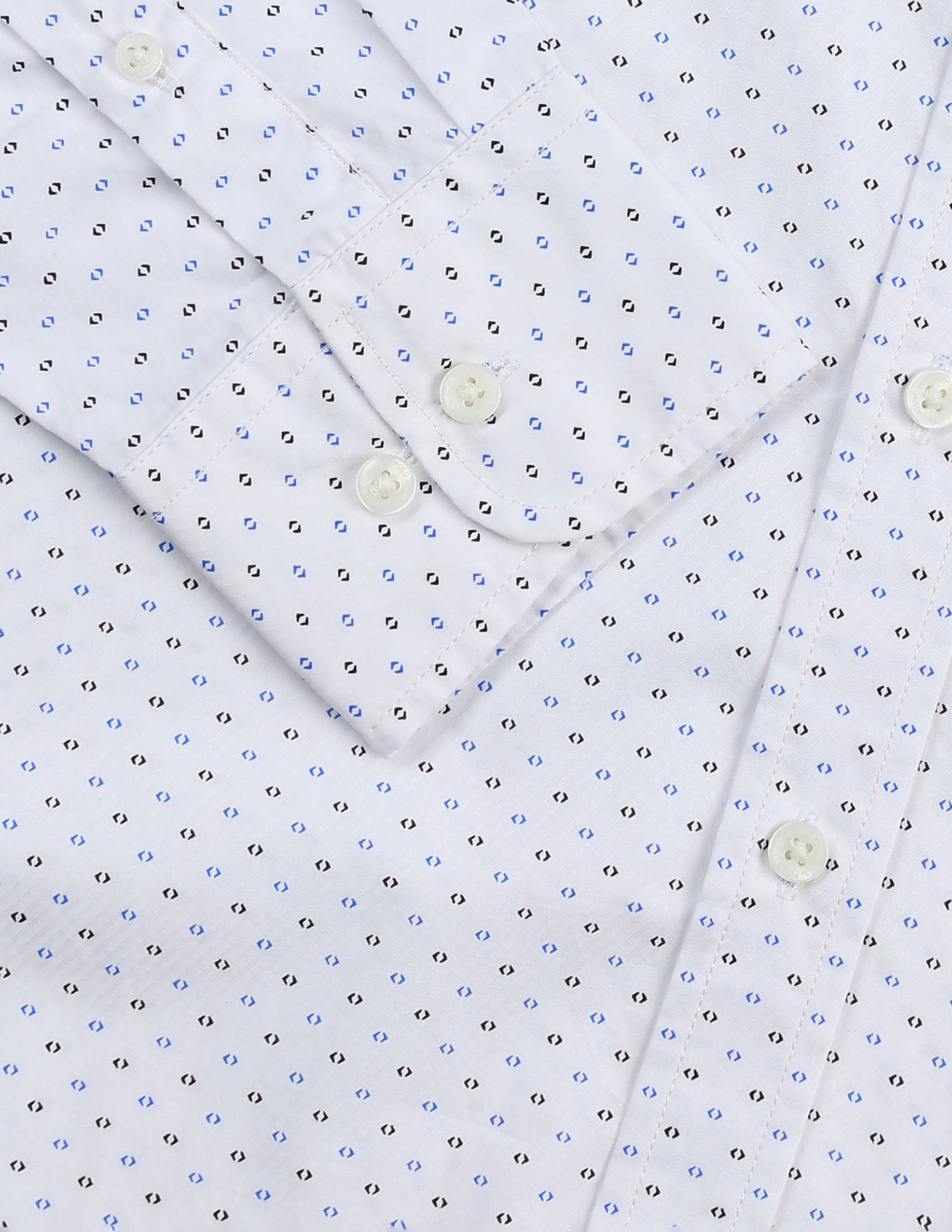 Pure Cotton Geometric Printed Shirt White - U.S. Polo Assn. India | Large