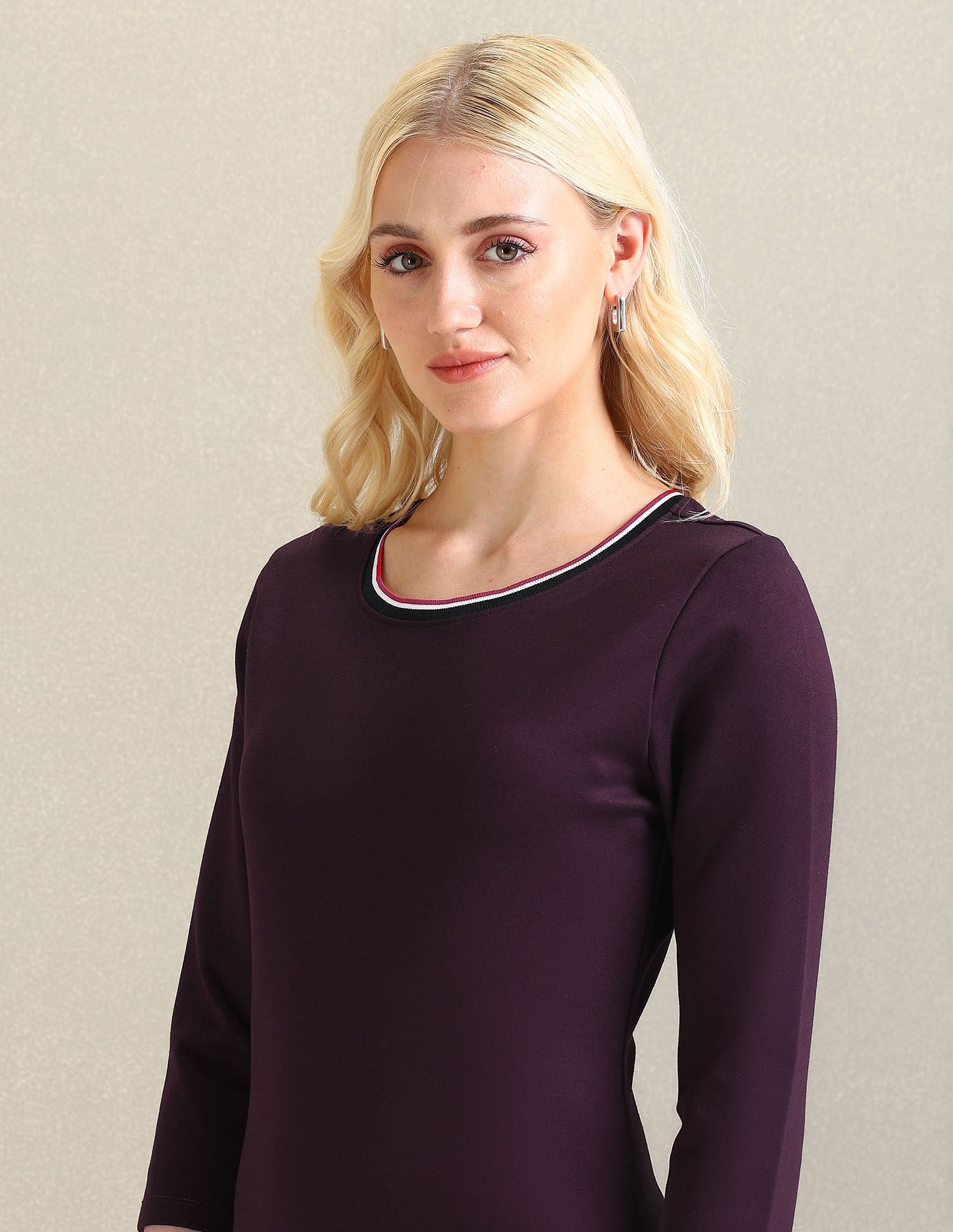 Ponte Roma Knit A-Line Dress Wine - U.S. POLO ASSN. | Large