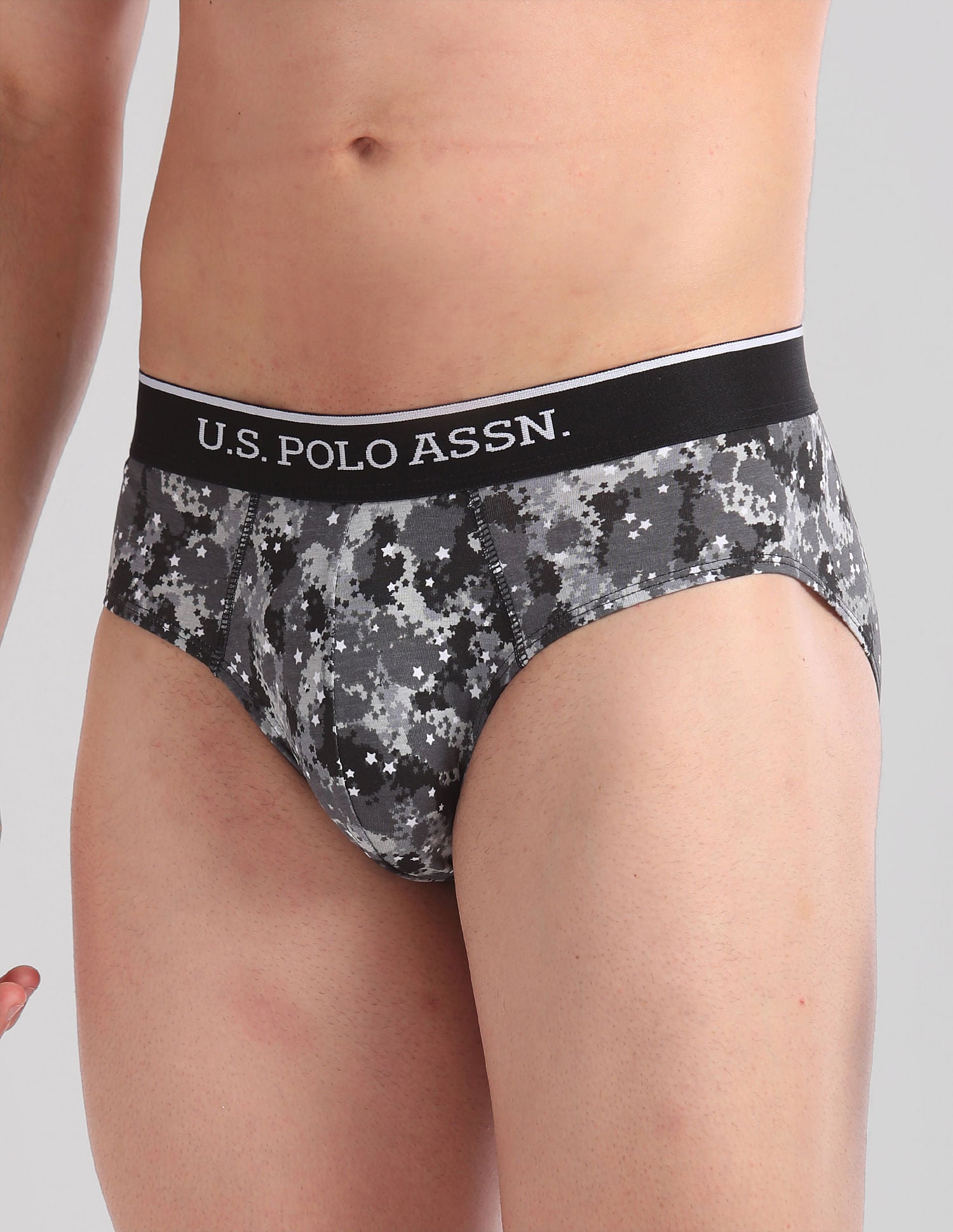 Abrasion Free Printed OEB01 Briefs - Pack Of 3 Blue, Red and Grey - U.S. POLO ASSN. | Large