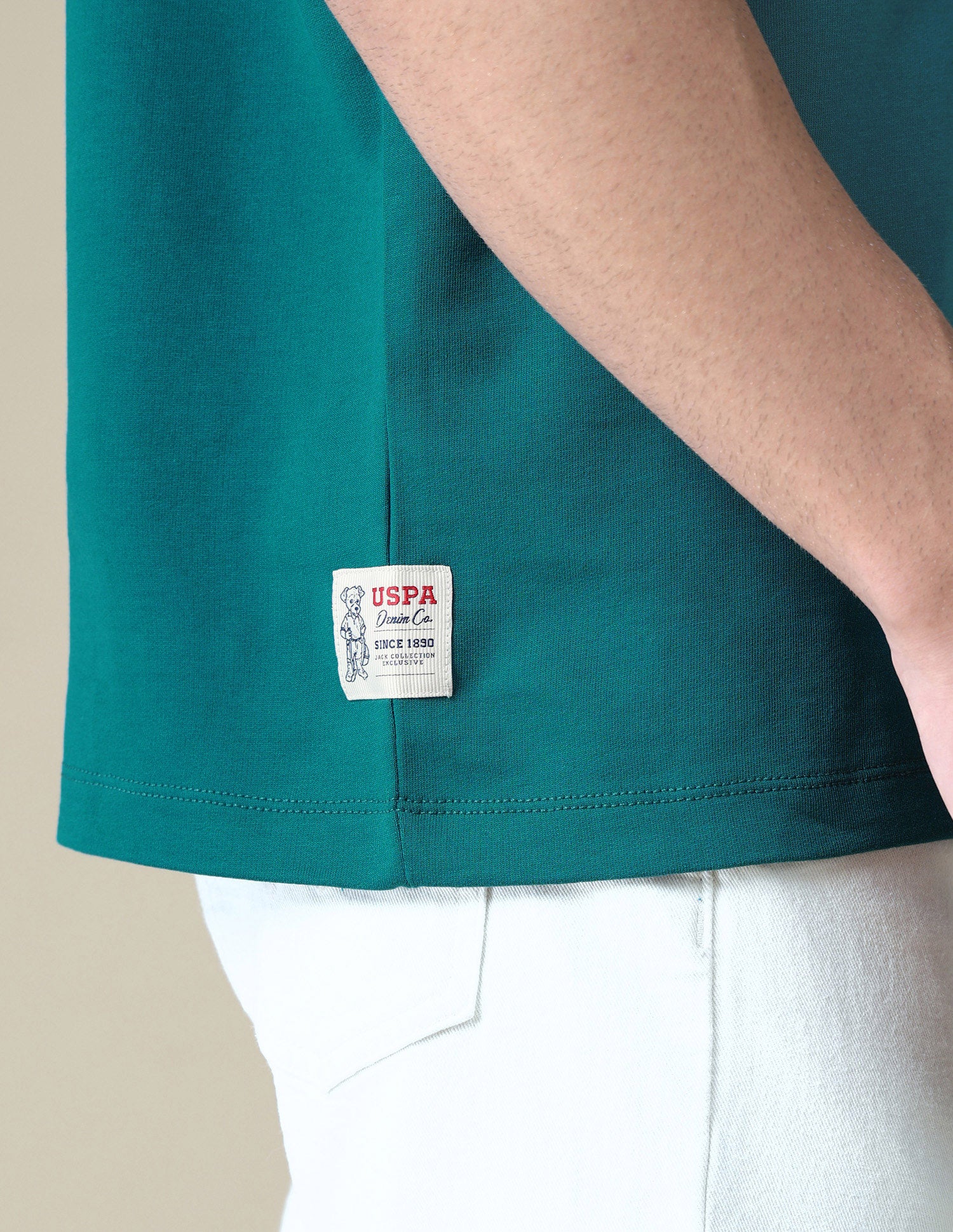 Relaxed Fit Solid T-Shirt Teal - U.S. Polo Assn. India | Large