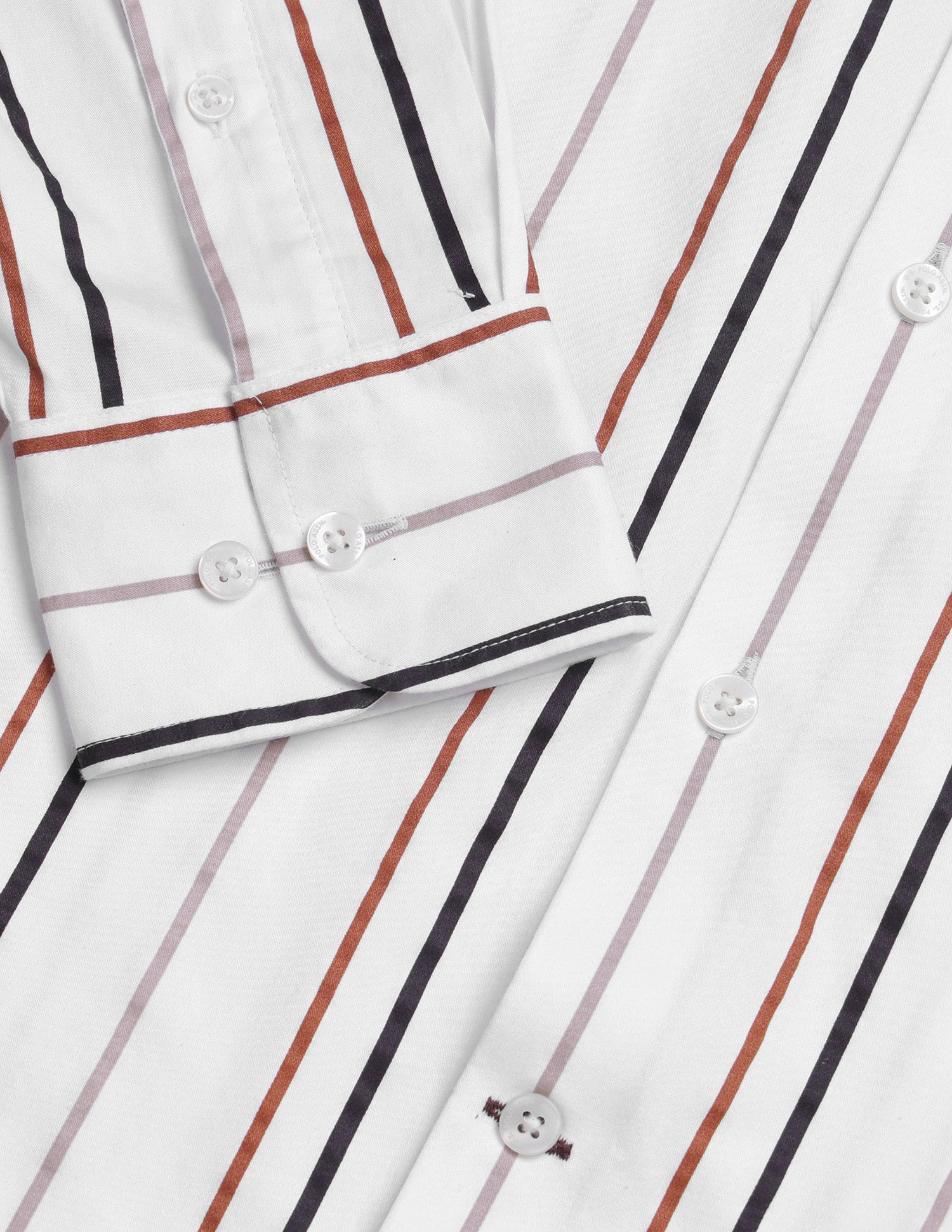 Vertical Striped Satin Shirt Rust - U.S. Polo Assn. India | Large