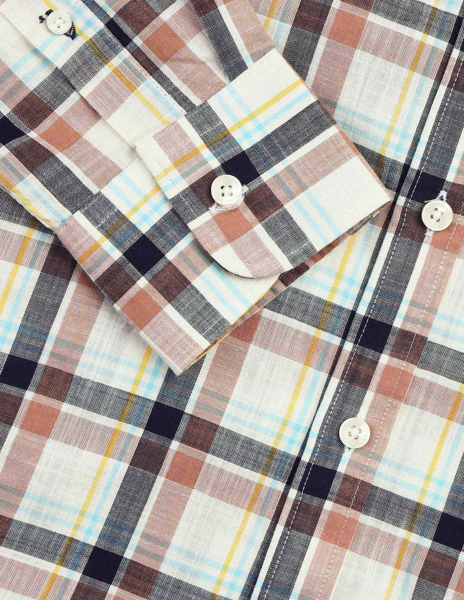 Regular Fit Plaid Checked Shirt Ivory - U.S. POLO ASSN. | Large