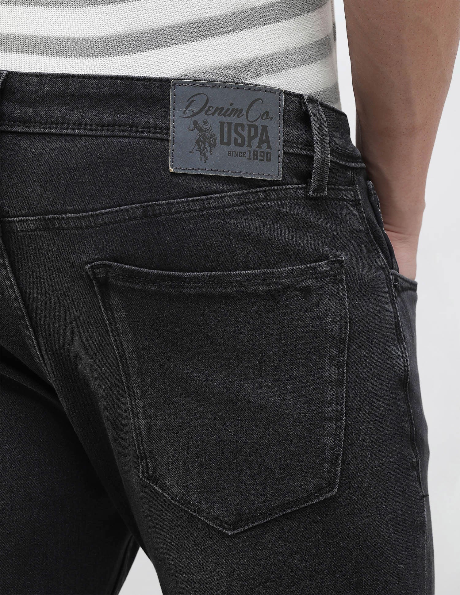 Henry Tapered Fit Black Jeans Black - U.S. Polo Assn. India | Large