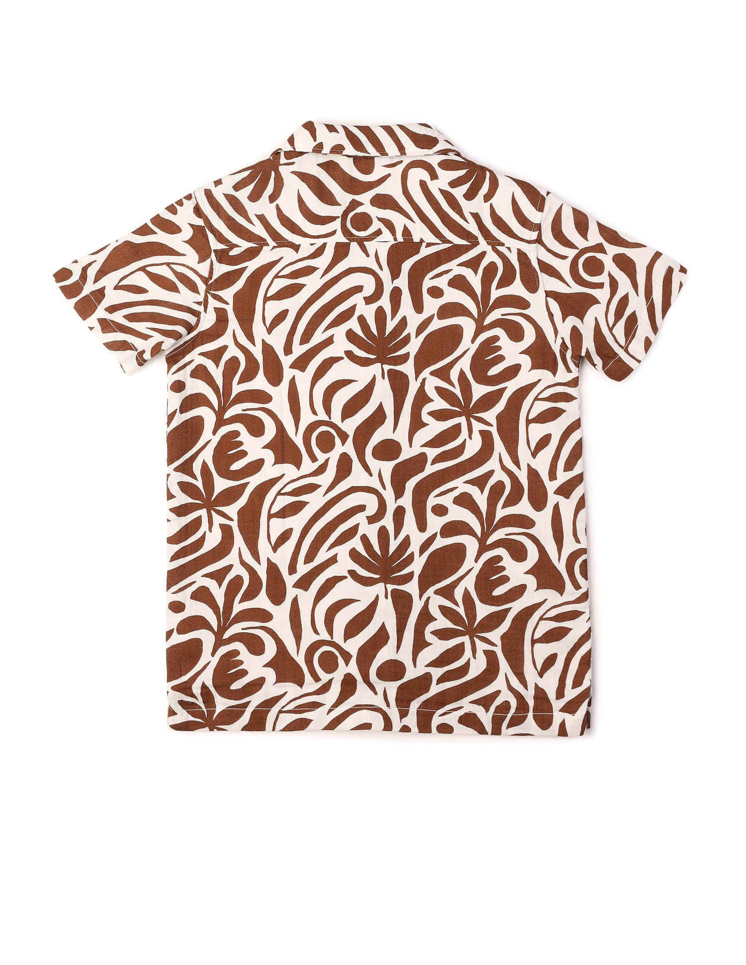 Boys Abstract Printed Cuban Shirt Brown - U.S. POLO ASSN. | Large