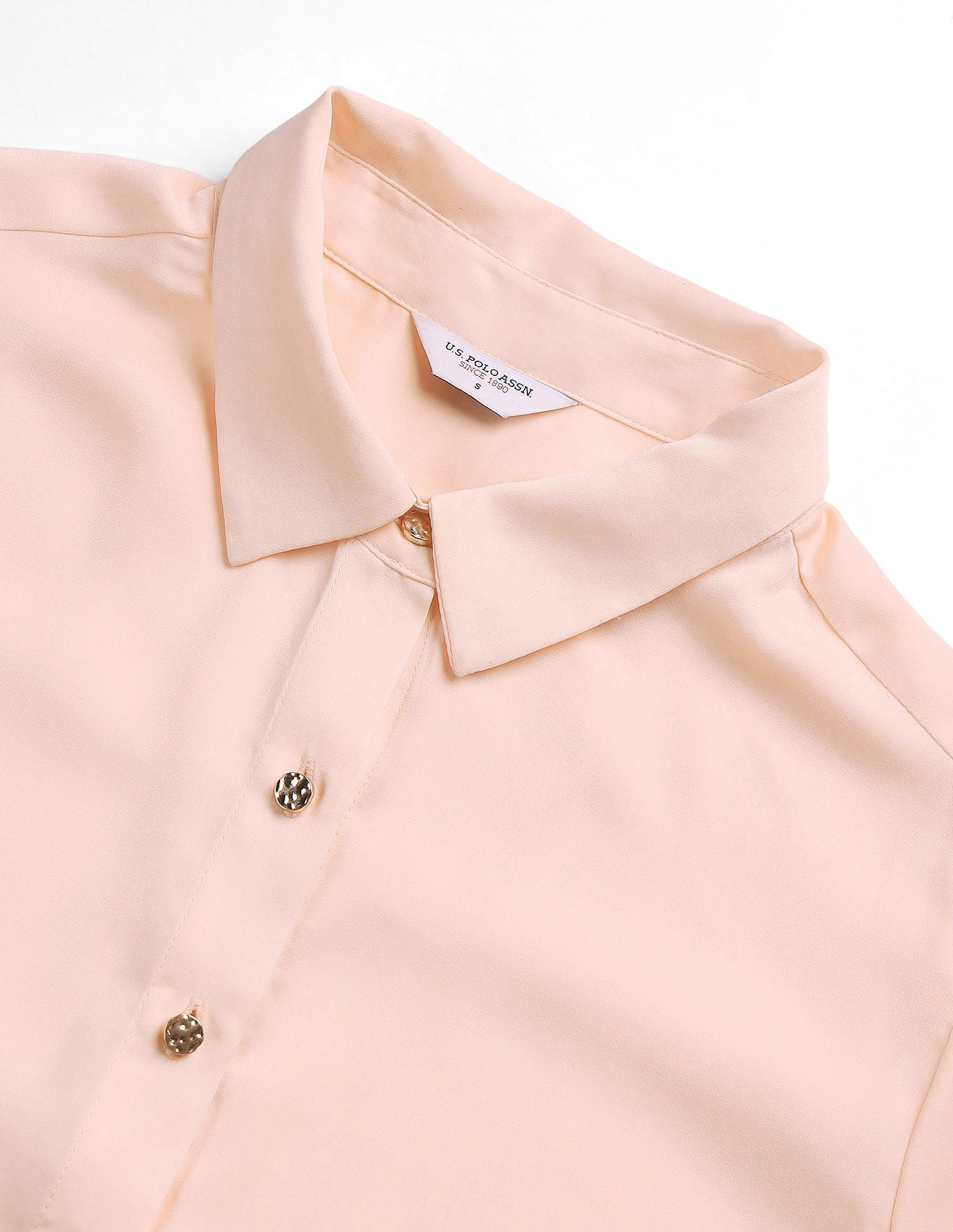 Satin Solid Shirt Peach - U.S. POLO ASSN. | Large